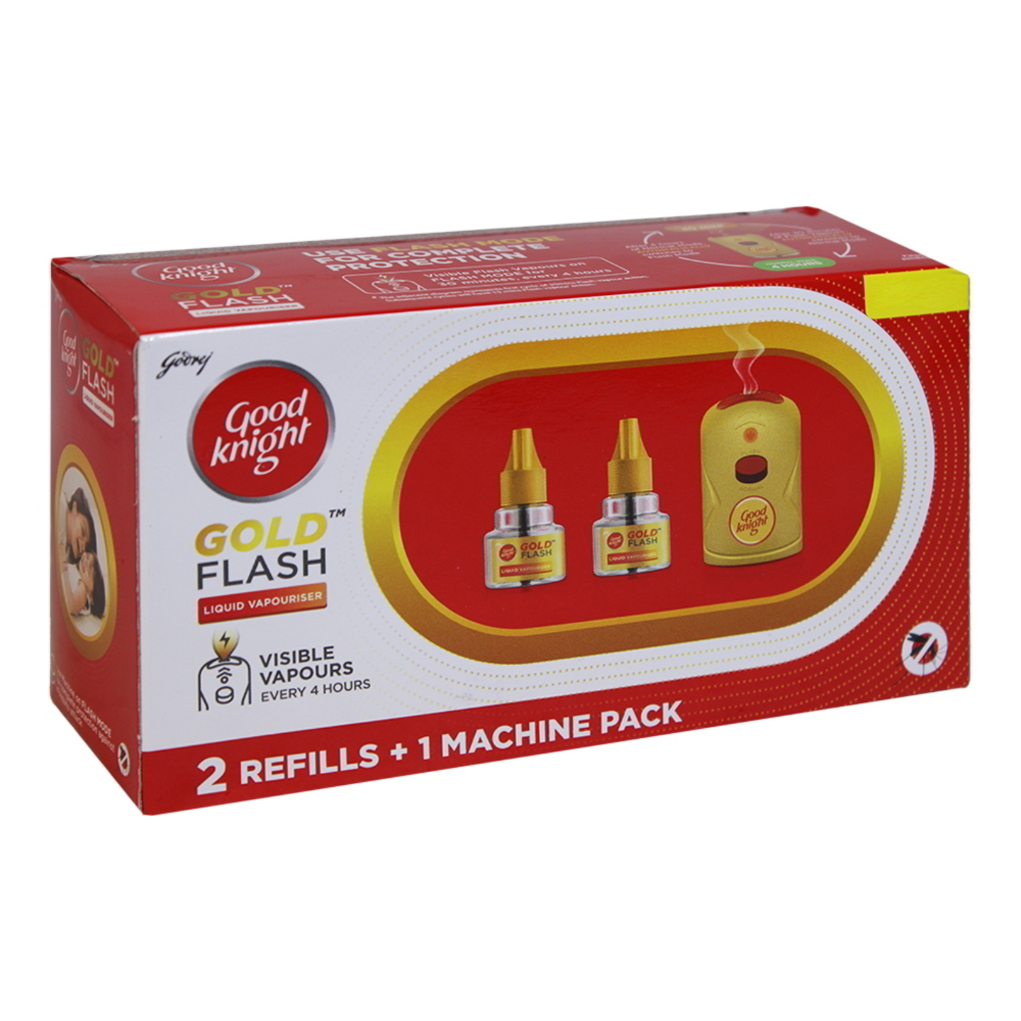 Good Knight Gold Flash (1 Machine + 2 Refills x 45 ml): 1 Unit