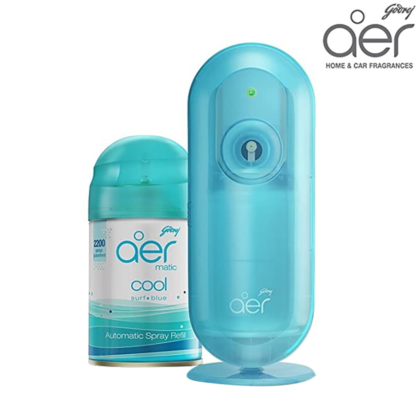 Godrej Aer Matic Automatic Air Freshener Kit - Cool Surf Blue: 1 Unit