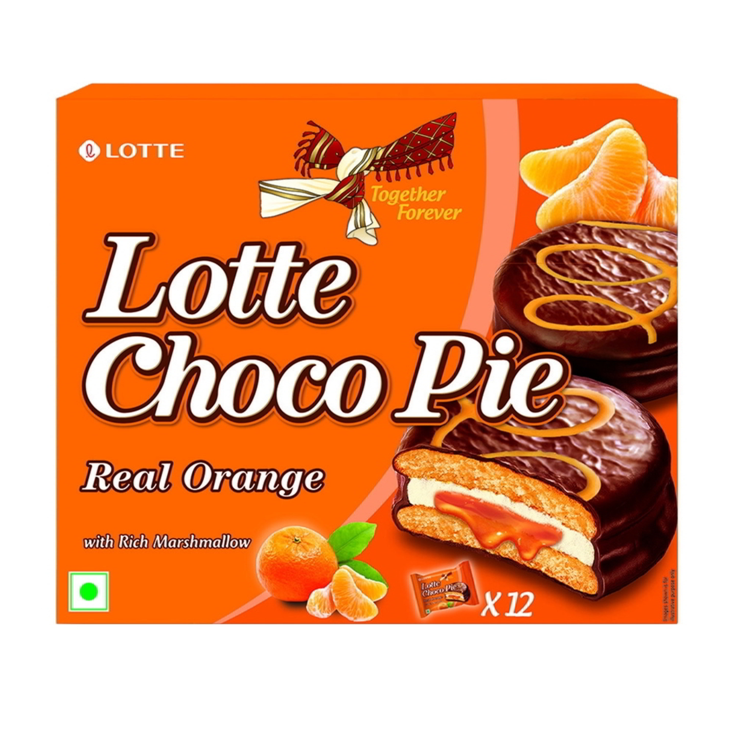 Lotte Choco Pie Real Orange: 12x28 gms