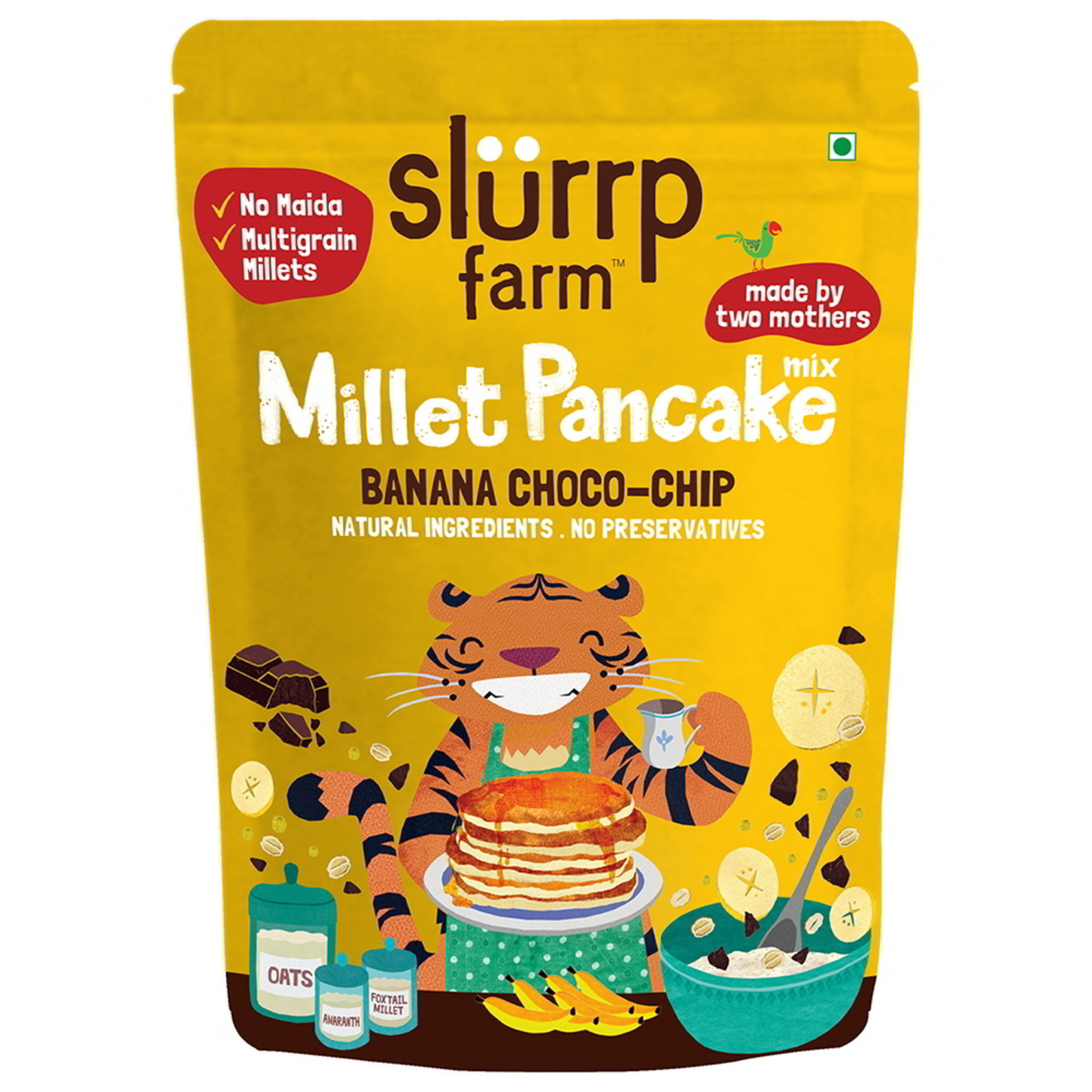 Slurrp Farm Millet Pancake Mix Banana Choco-Chip: 150 gms