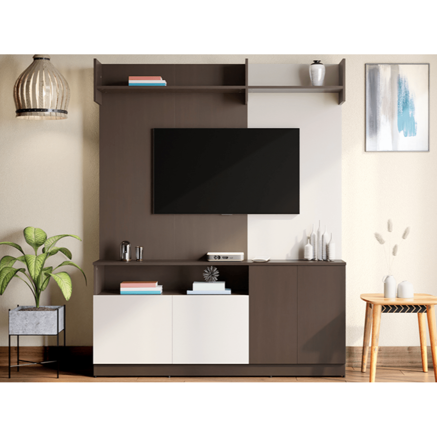 Godrej Sienna TV Unit Engineered Wood, Cinnamon