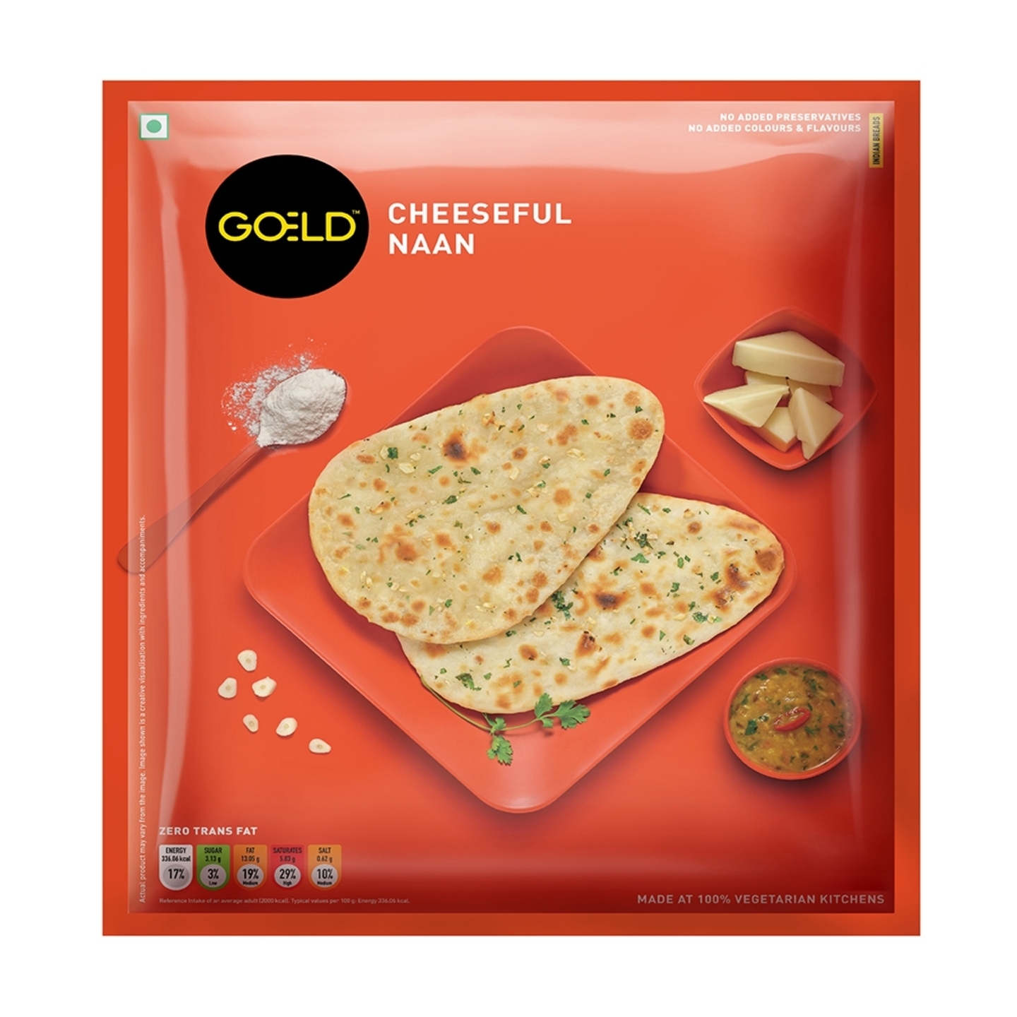 Goeld Cheeseful Naan: 240 gms