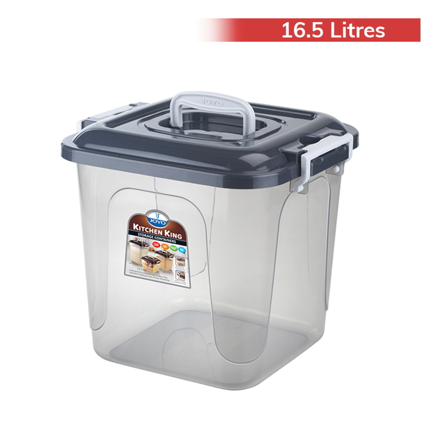 Joyo Plastic Kitchen King Storage Container: 16.5 Litres - Grey