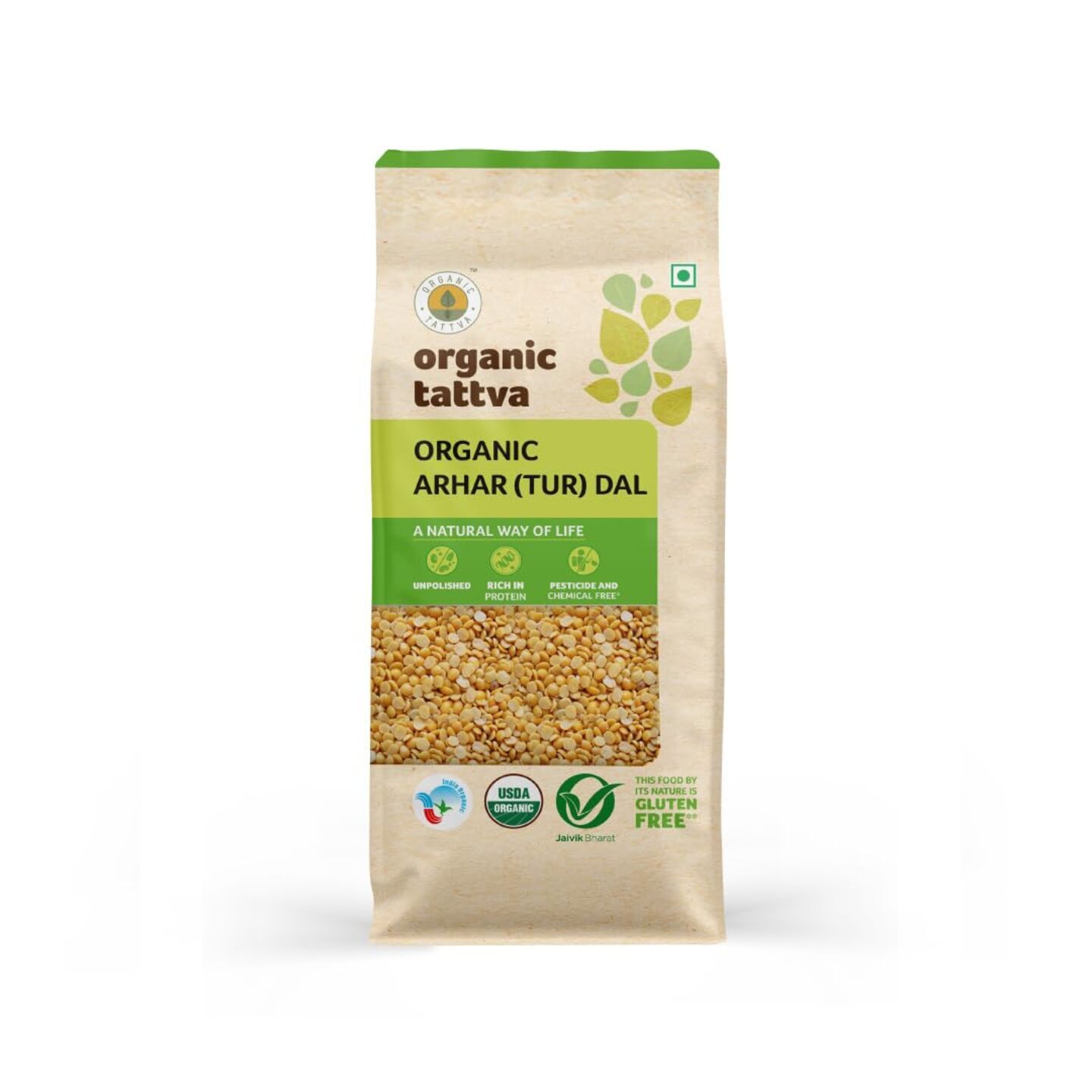 Organic Tattva Organic Toor Dal 500 gm (ओर्गनिक् तत्व ओर्गनिक् तूर डाळ ५०० ग्रॅम)