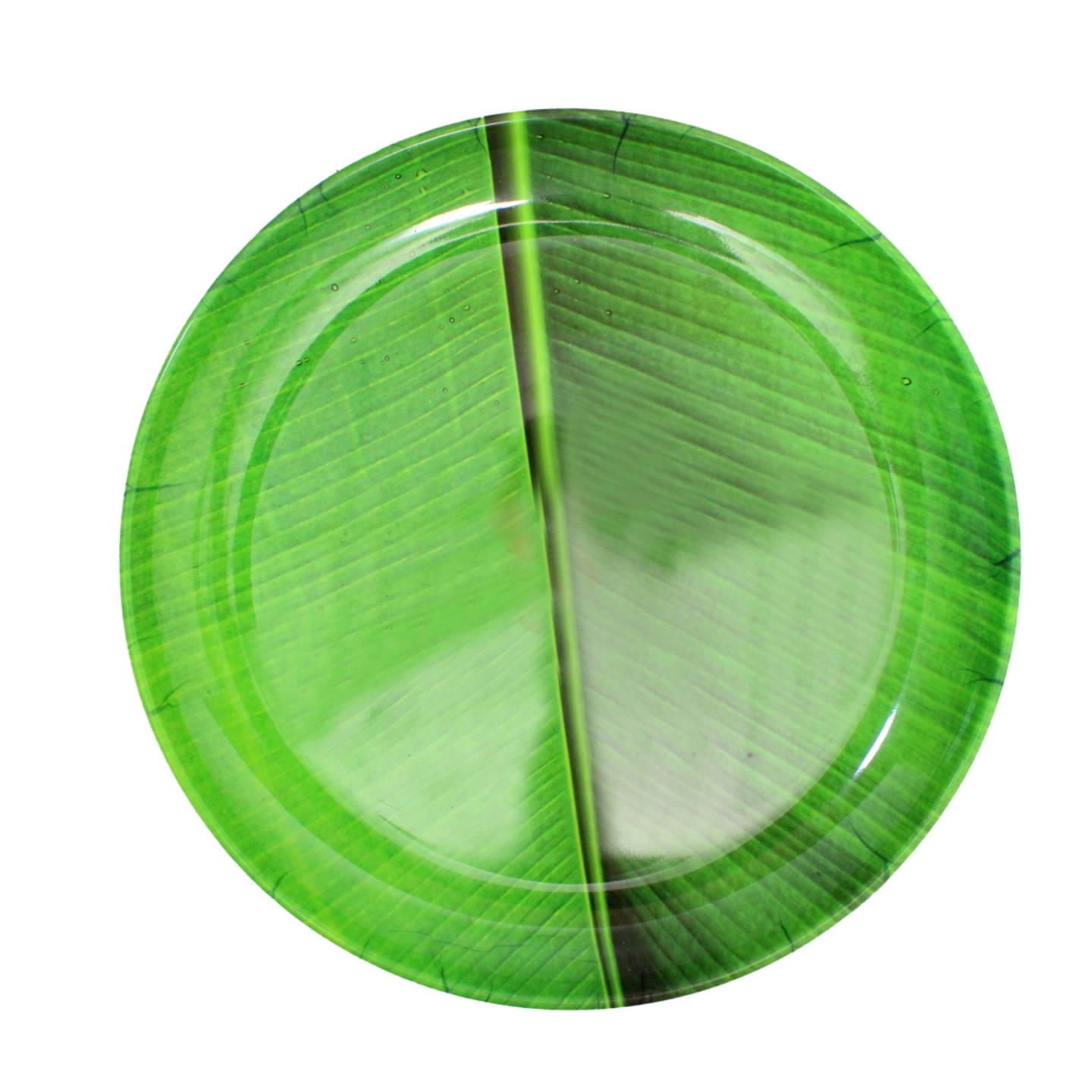 Melamine Green Banana Leaf Thali - 12 Inches: 1 Unit