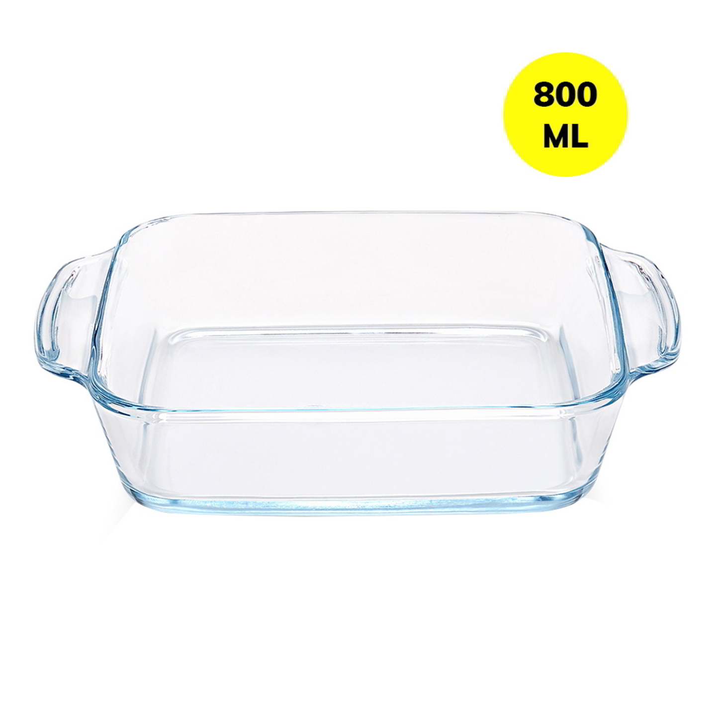 Borosil Square Glass Dish With Handle: 800 ml