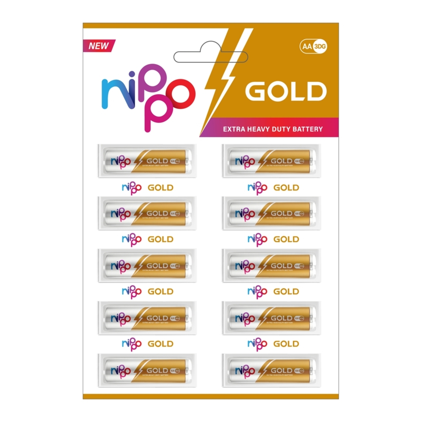 Nippo 3D Gold AA Battery: 10 Units