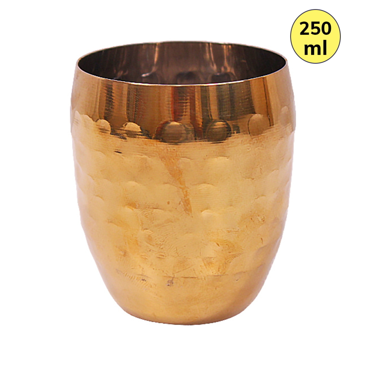 Stainless Steel Gold PVD Coating Hammered Matka Wati: 250 ml