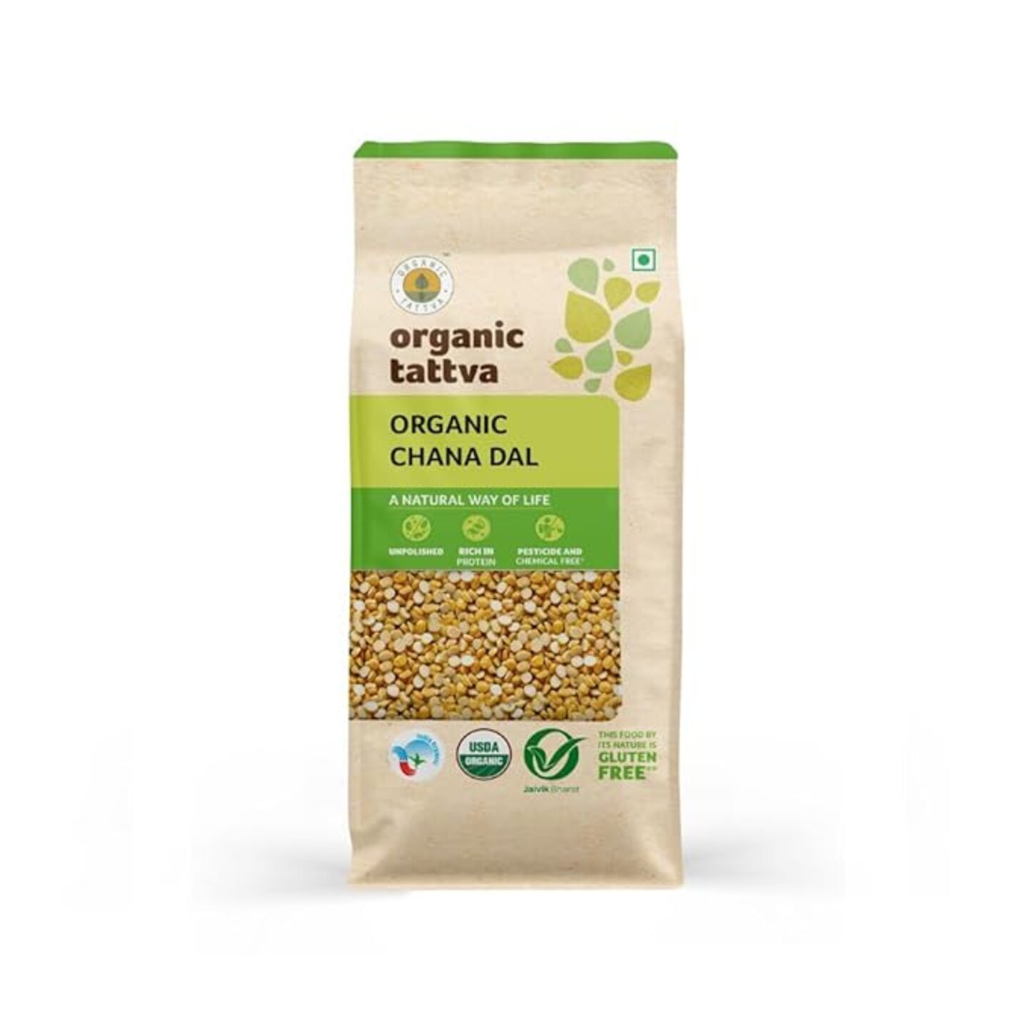 Organic Tattva Organic Chana Dal 500 gm (ओर्गनिक् तत्व ओर्गनिक् चणा डाळ ५०० ग्रॅम)