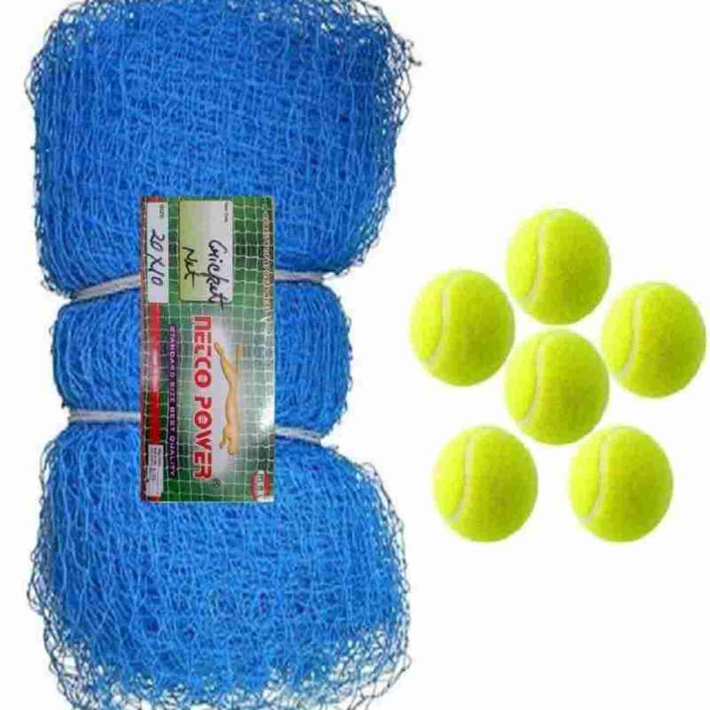 Nylon Cricket Practice Net 20 Feet x 10 Feet With 6 Tennis Ball