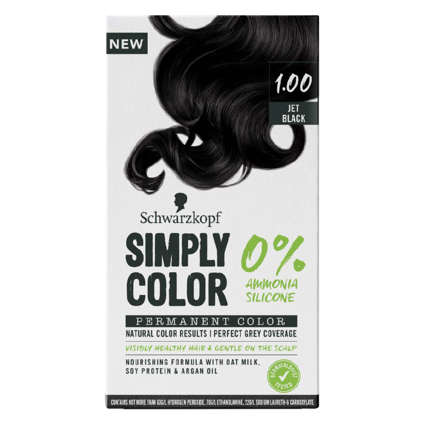 Schwarzkopf Simply Hair Color 1.00 Jet Black Kit: 142.5 ml