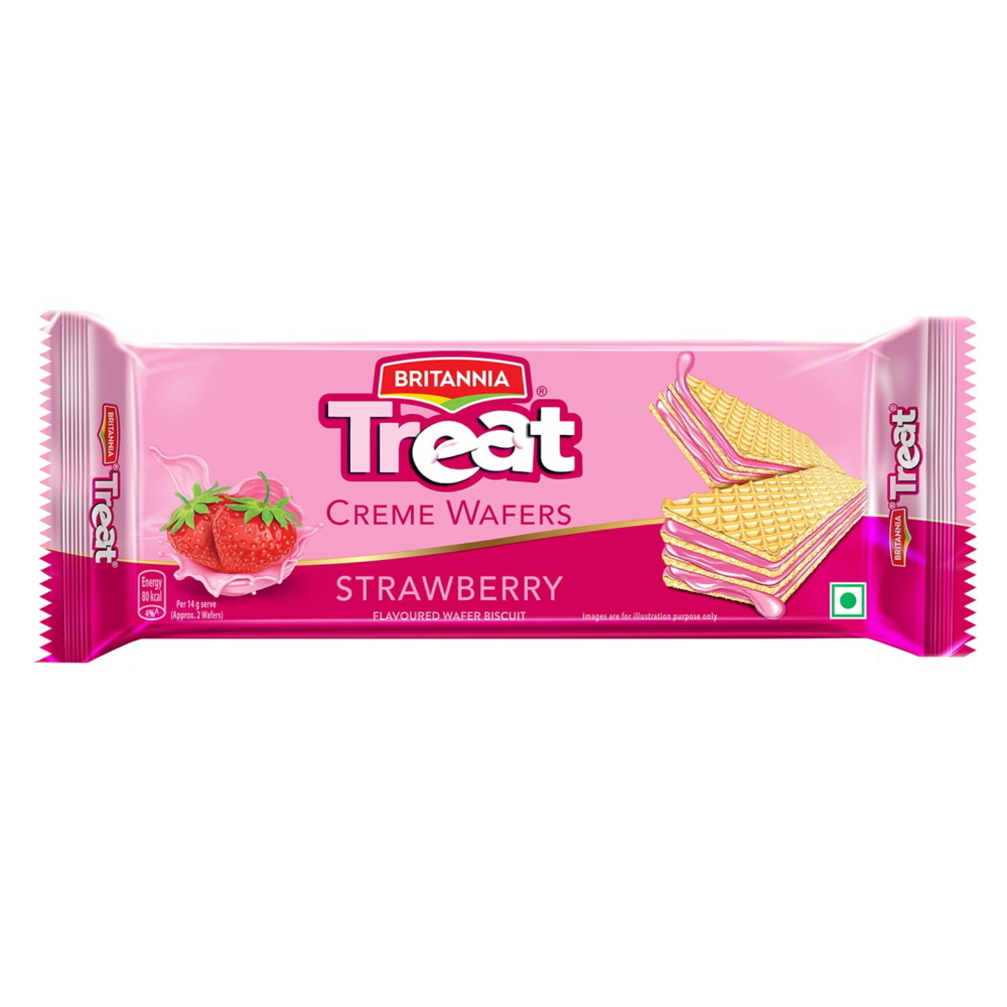 Britannia Treat Strawberry Cream Wafer: 55 gms