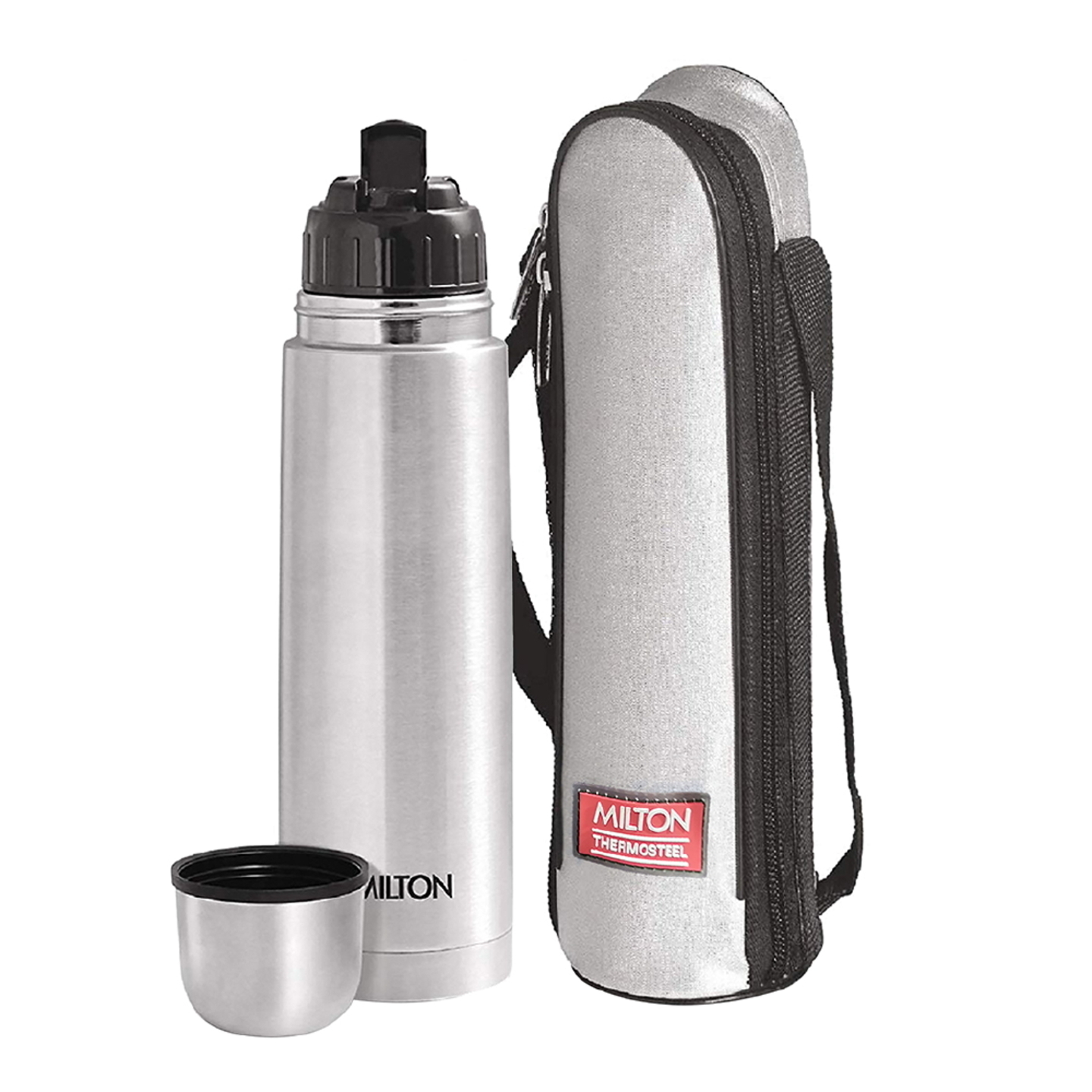 Milton Thermosteel Flip Lid Flask - Silver: 1 Litre