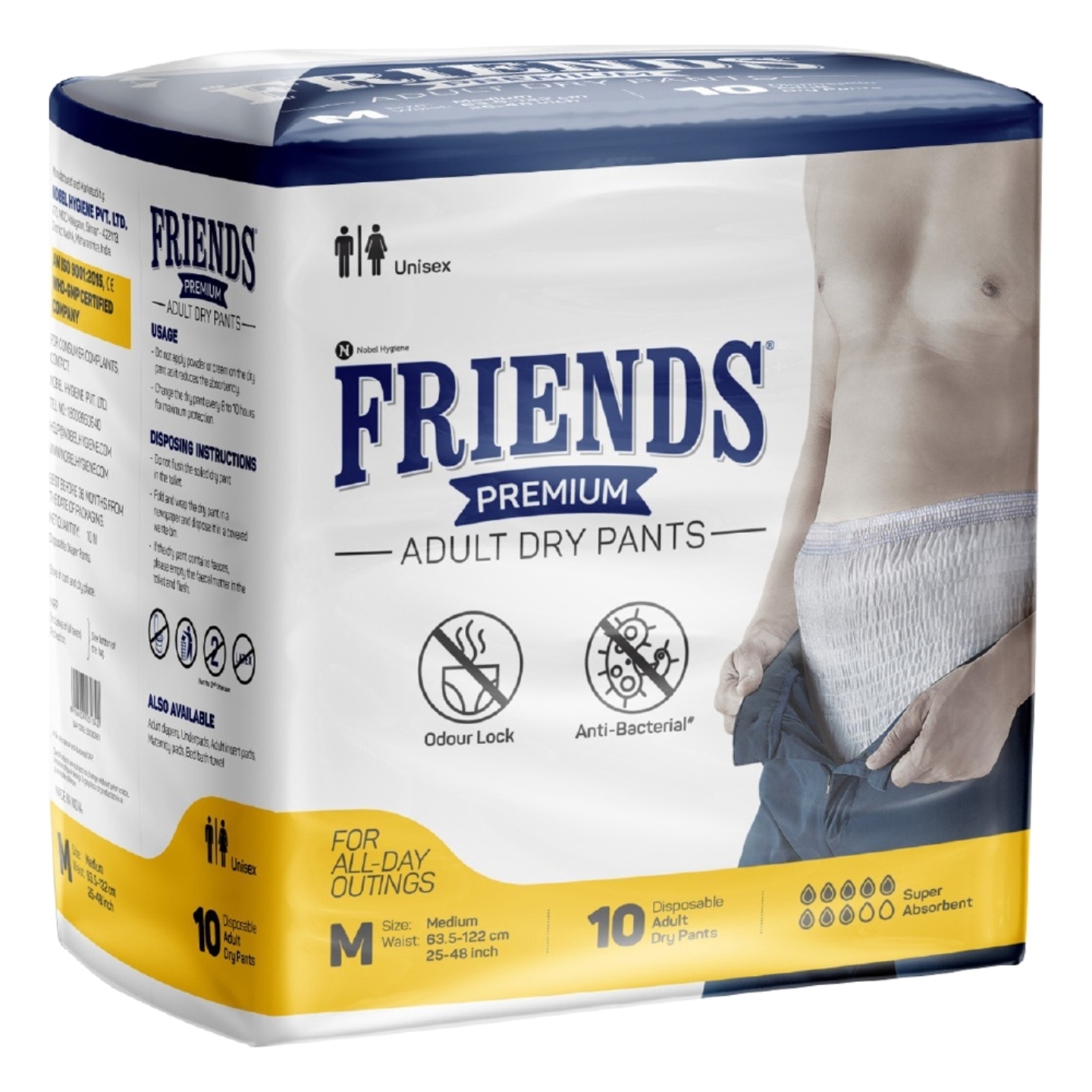 Friends Premium Adult Dry Pants (Pull-Ups) - Medium: 10 Units