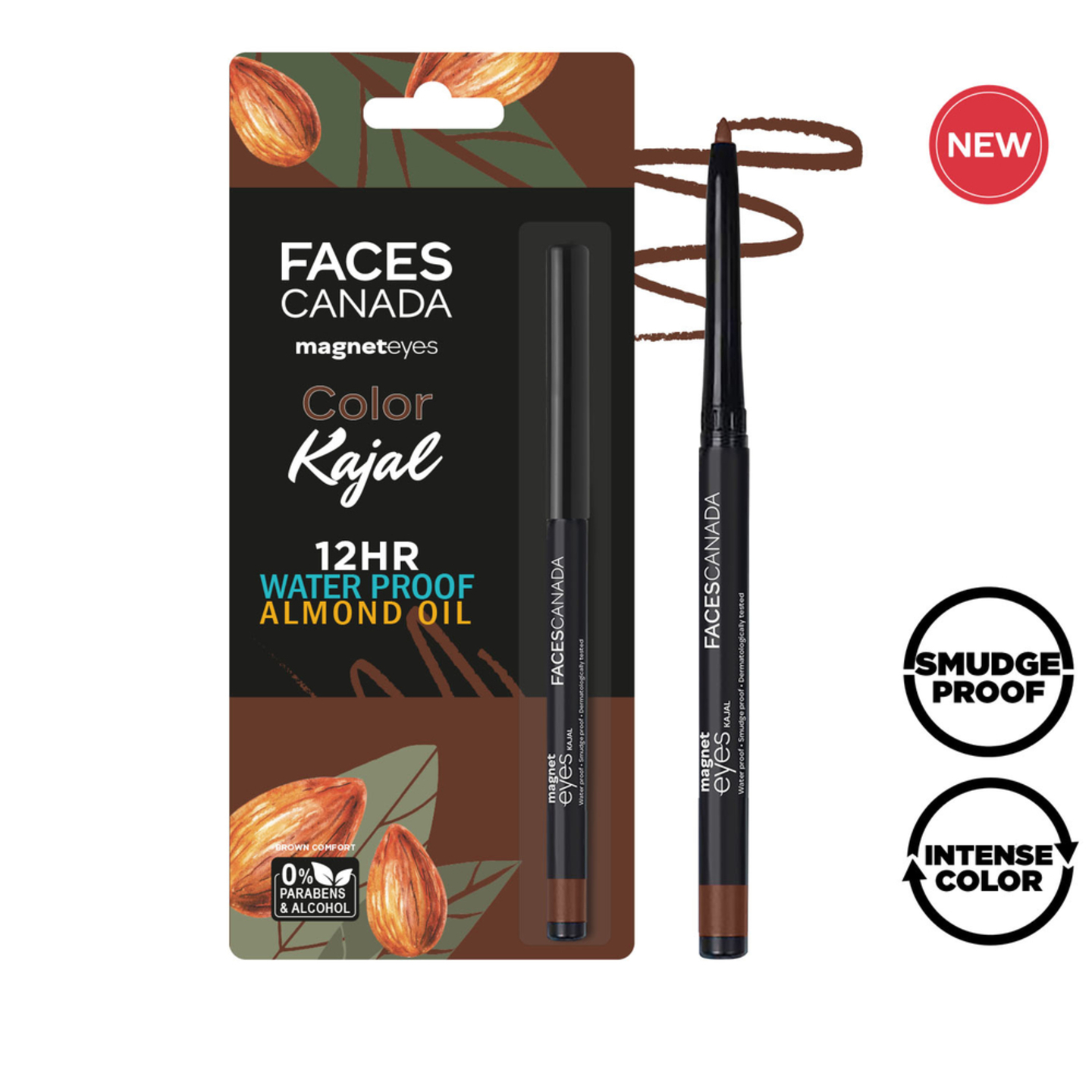 Faces Canada Magneteyes Kajal - Brown Comfort: 0.30 gms