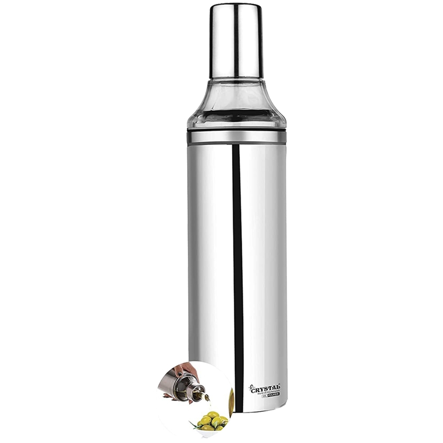 Crystal Stainless Steel Oil Pourer: 1 Litre