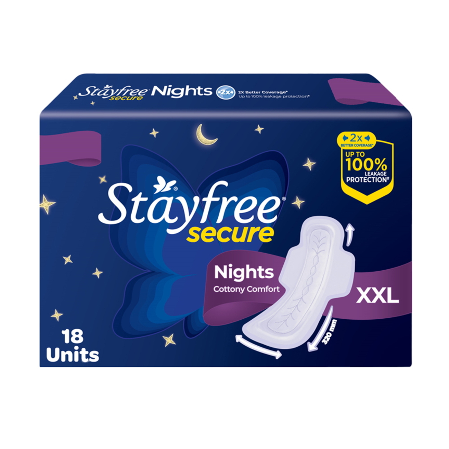 Stayfree Secure Nights Cottony Comfort XXL: 18 U