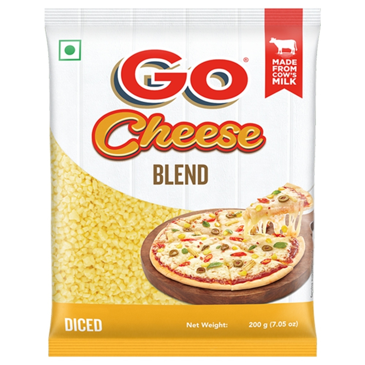 Go Cheese Pizza Blend Diced: 200 gms