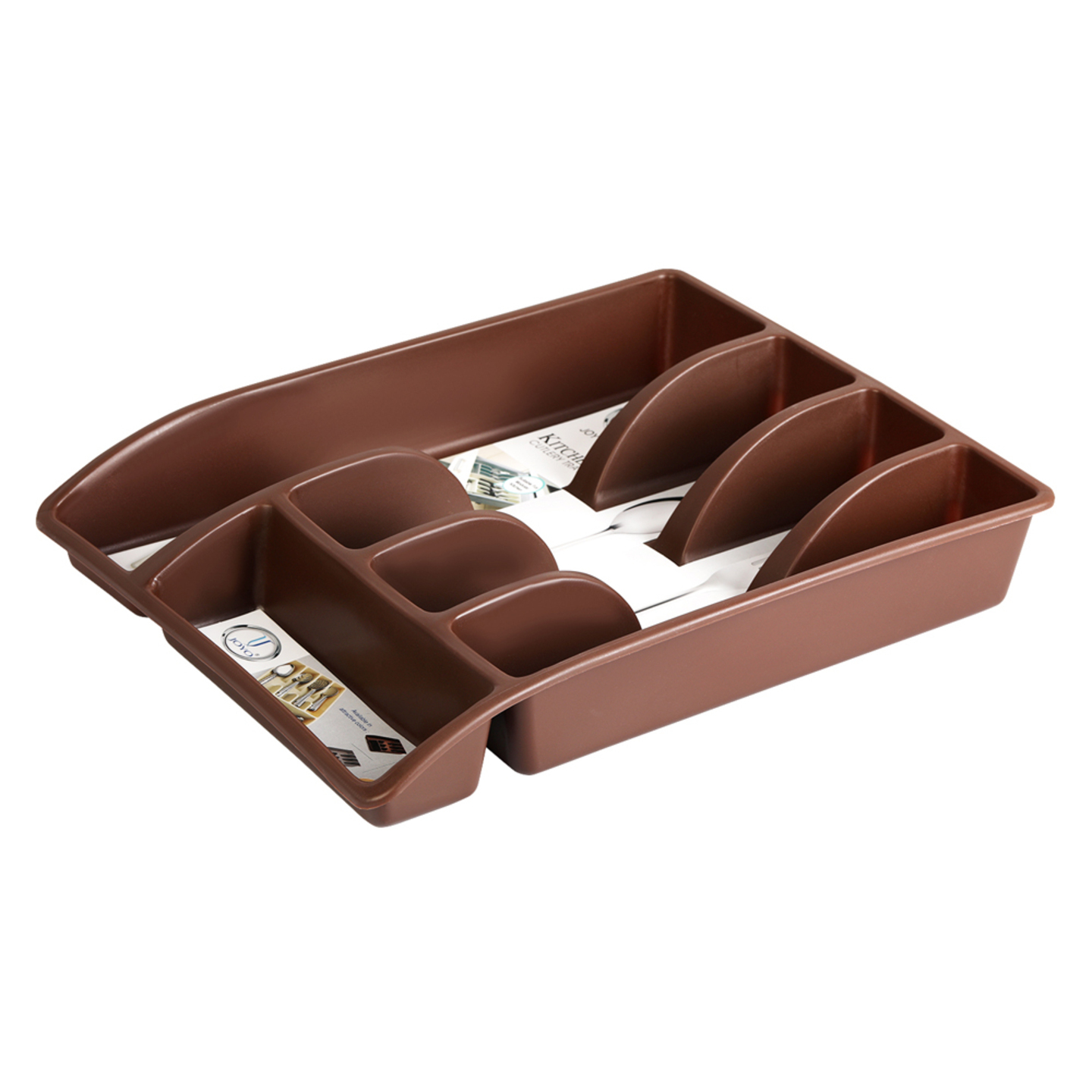 Joyo Kitchen Cutlery Tray - Dark Brown: 1 Unit