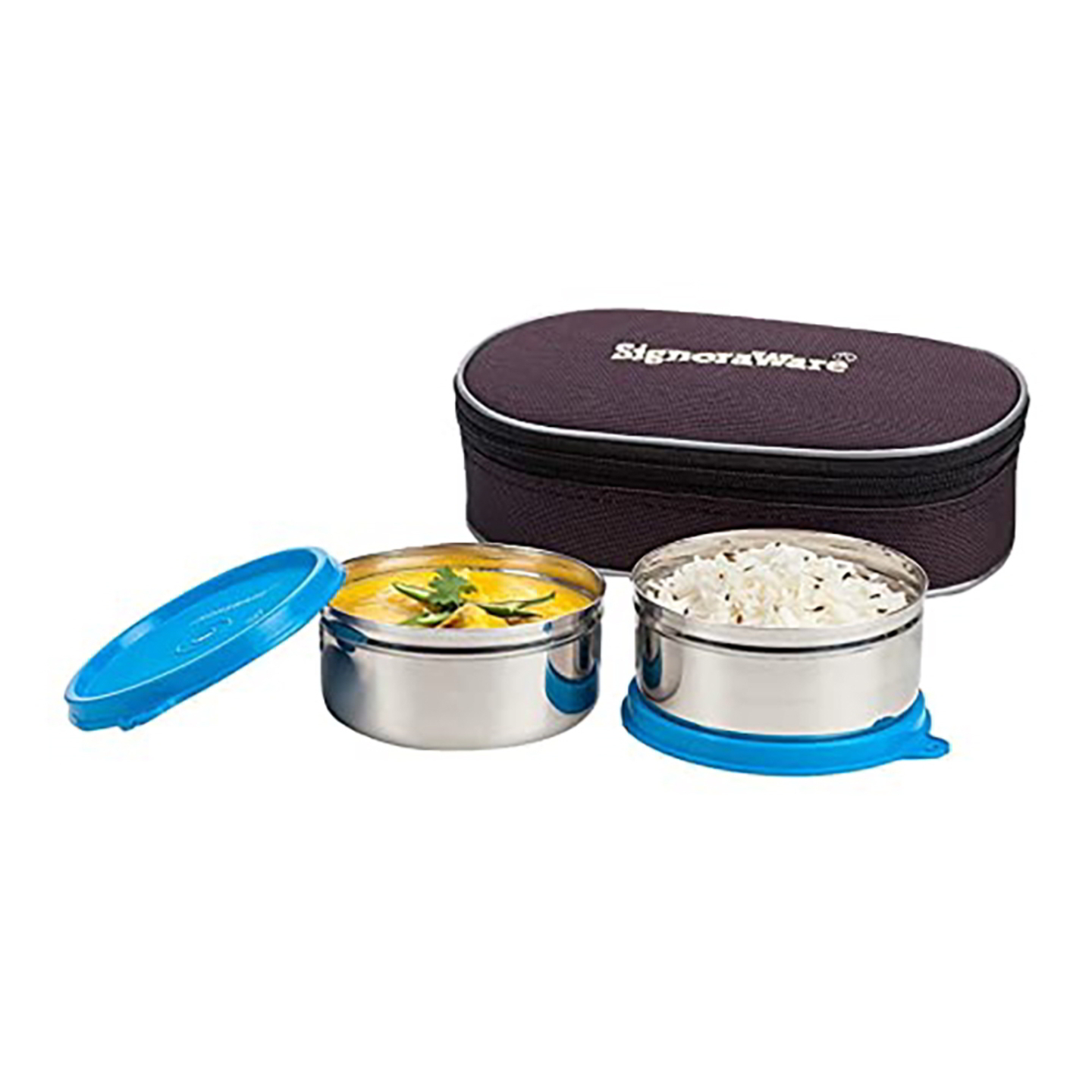 SignoraWare Stainless Steel Midday Maxx Lunch Box - Blue: 2 Containers