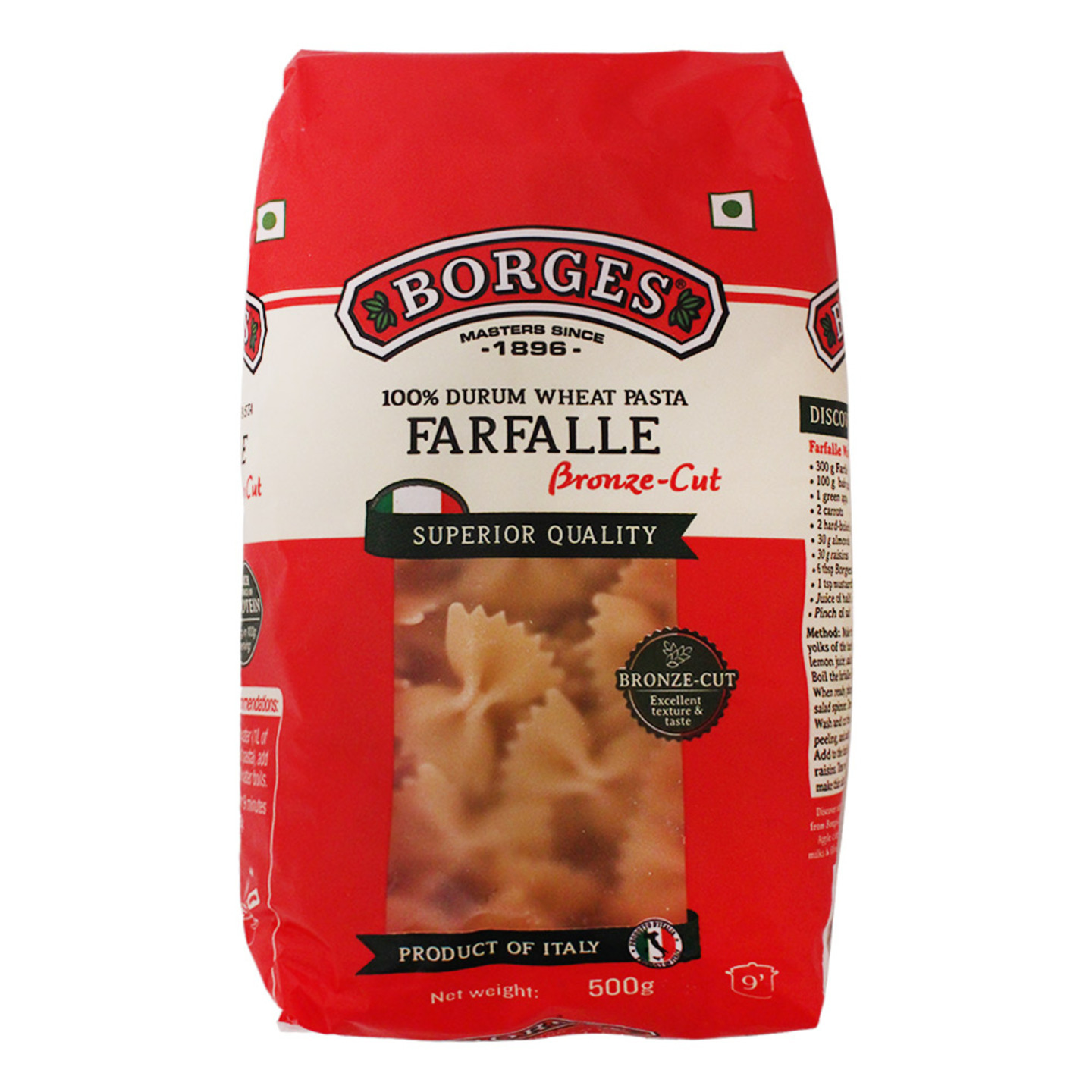 Borges Farfalle Durum Wheat Pasta: 500 gms