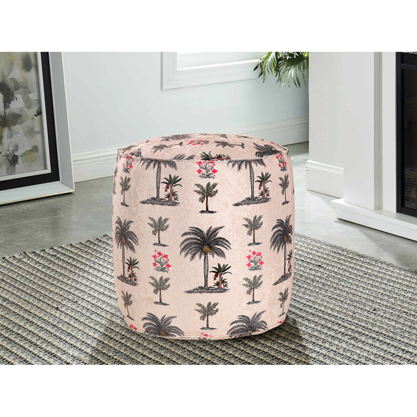 Godrej India Circus Chevron Palms Pouffe