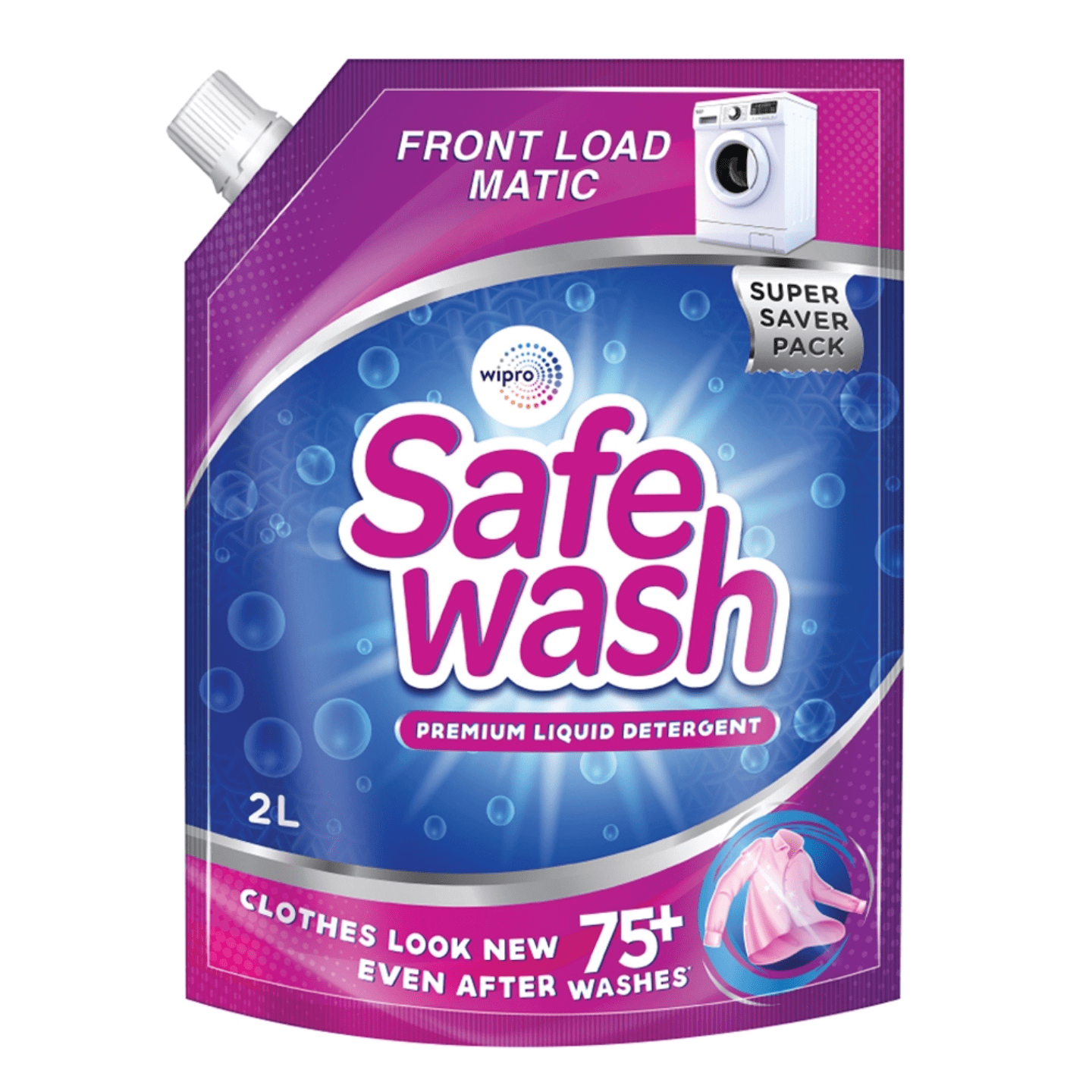 Wipro Safewash Front Load Liquid Detergent Pouch: 2 Litres