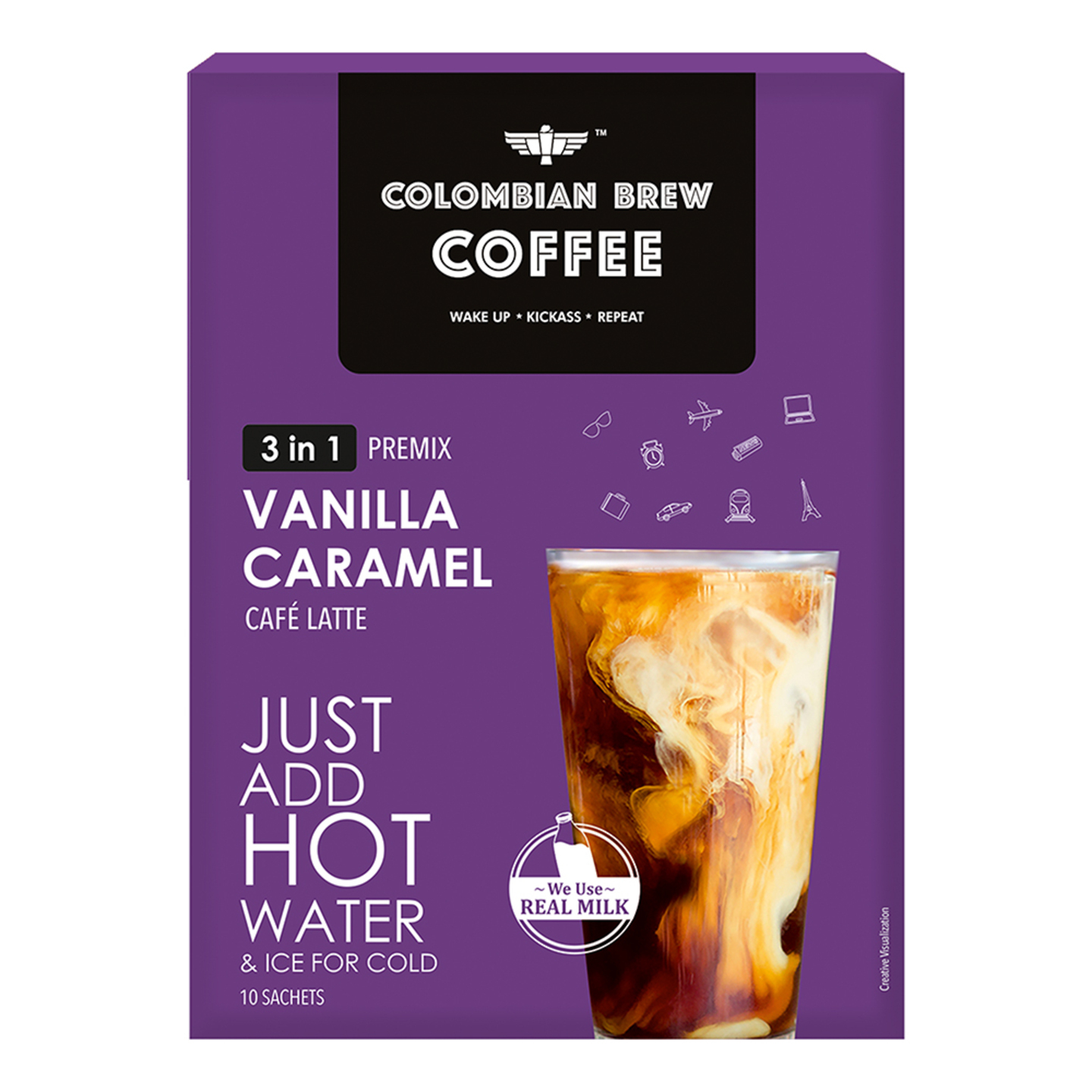 Colombian Brew Vanilla Caramel Coffee: 10 Sachets