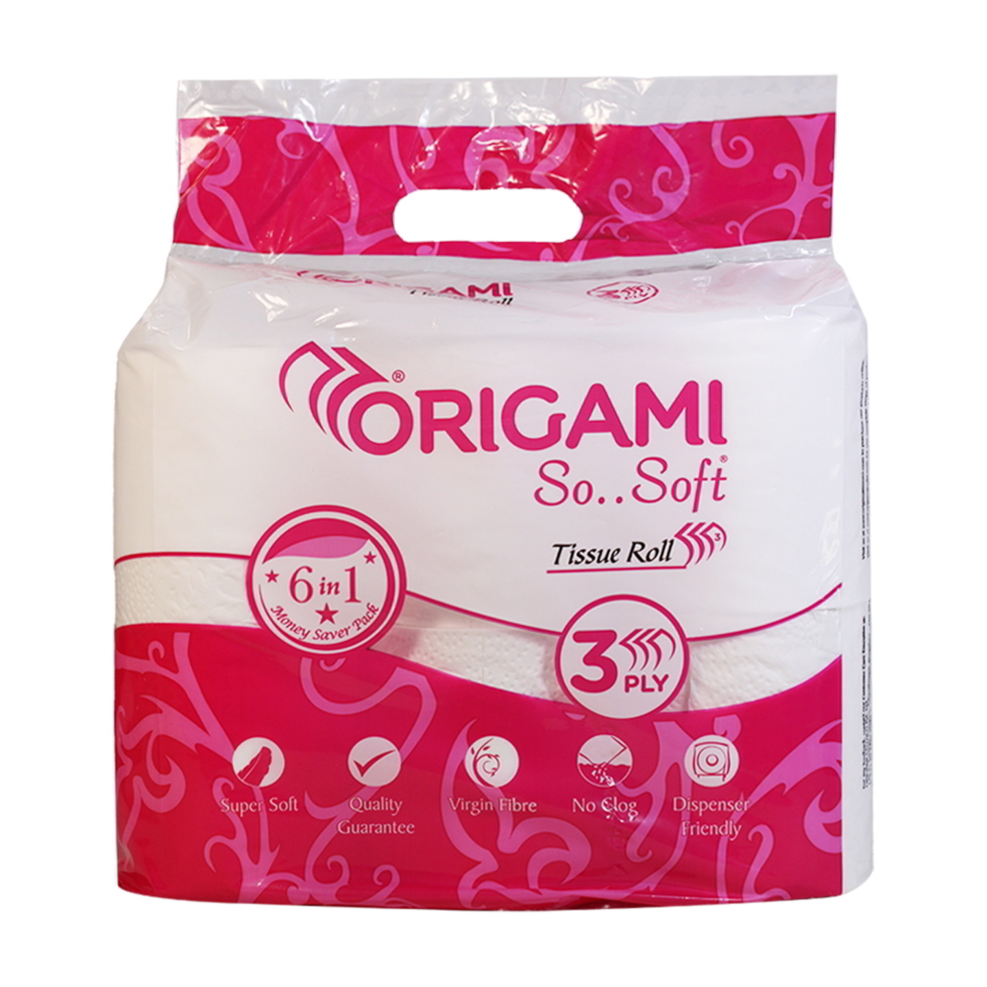 Origami So Soft 3 Ply Tissue Rolls: 6 Units