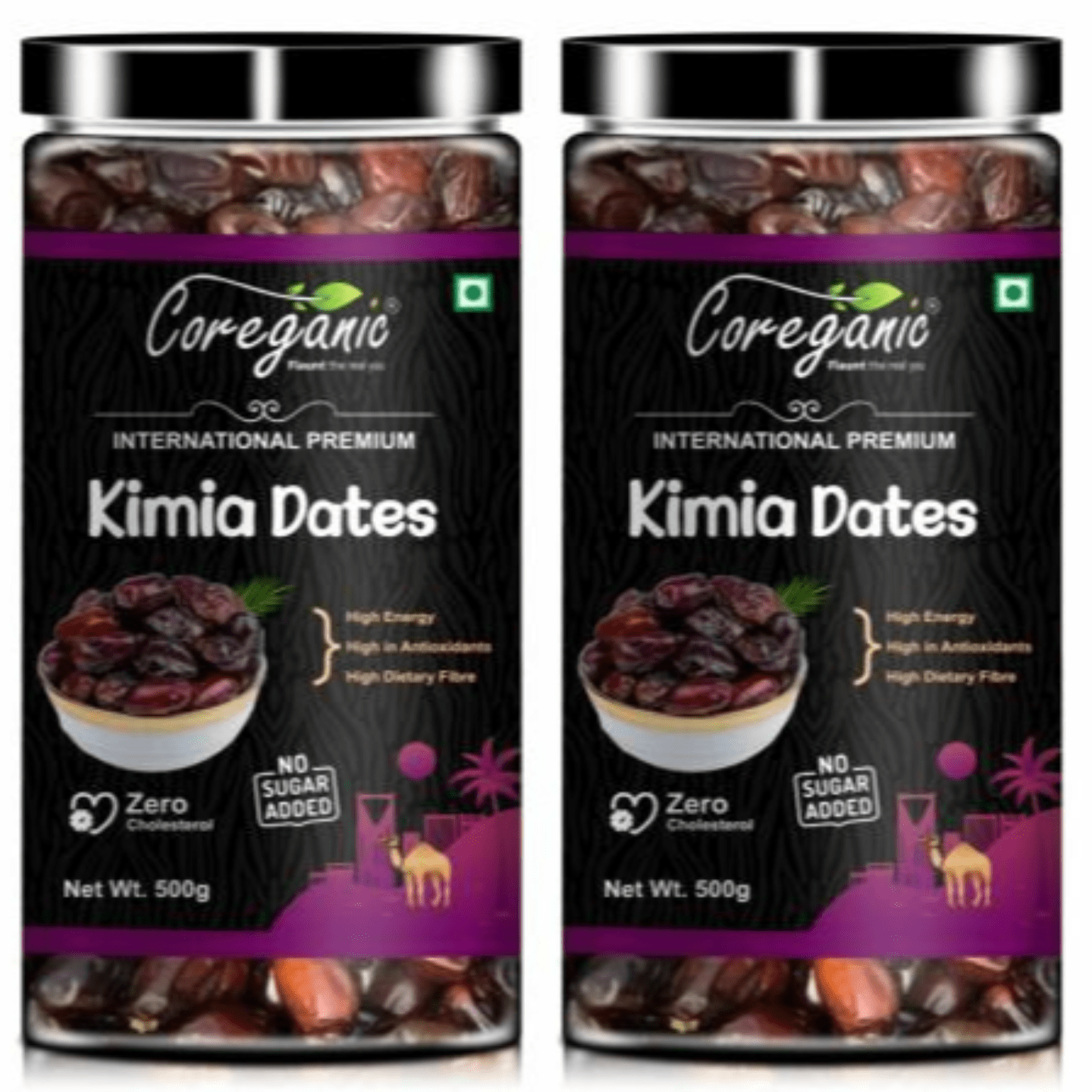 Coreganic Kimia dates 1 kg Pack of 2, Each 500gm