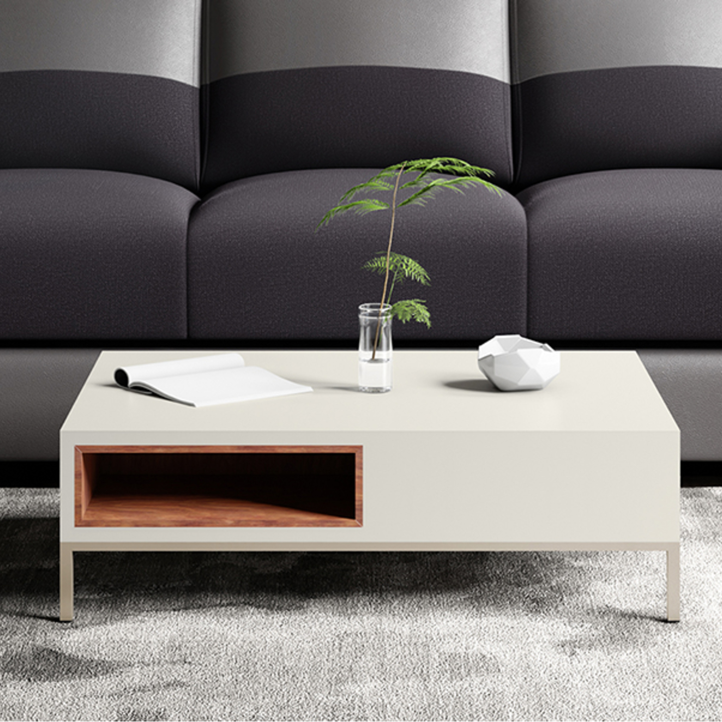 Godrej Accord Coffee Table MDF, White Color