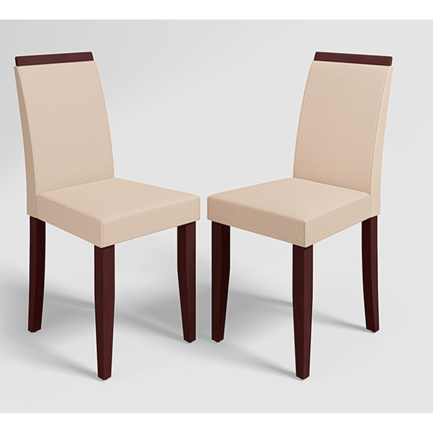 Godrej Rose Solid Wood Dining Chair Set Of 2, Dark Chocolate