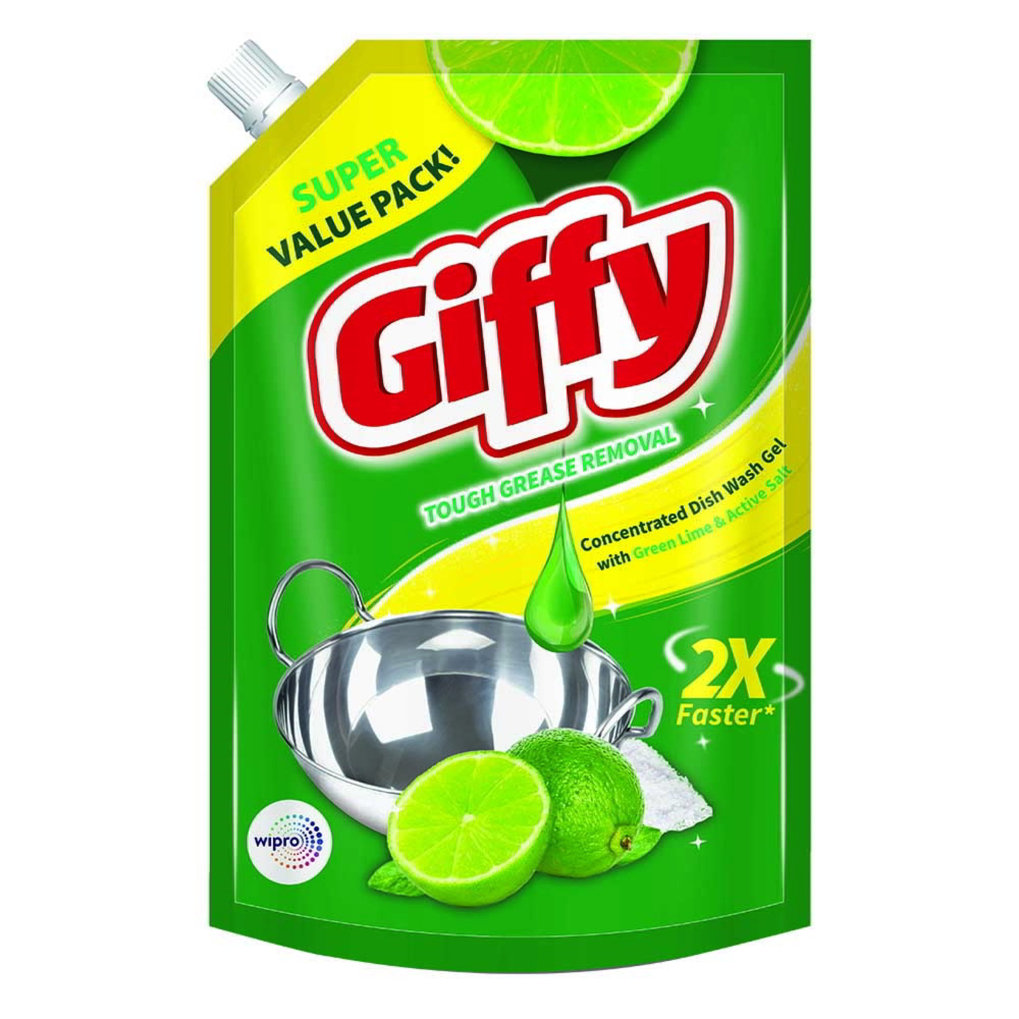 Giffy Green Lime & Active Salt Dish Wash Gel: 900 ml