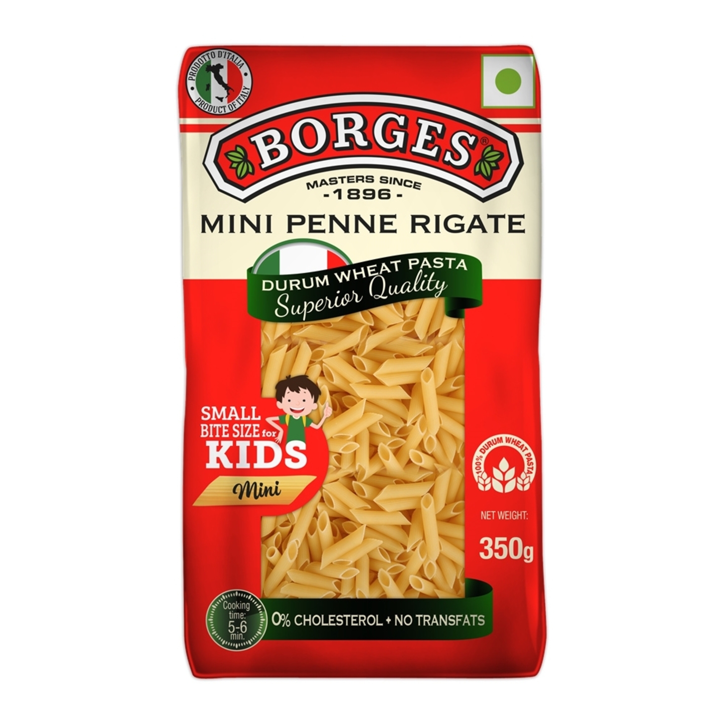 Borges Mini Penne Rigate Durum Wheat Pasta: 350 gms