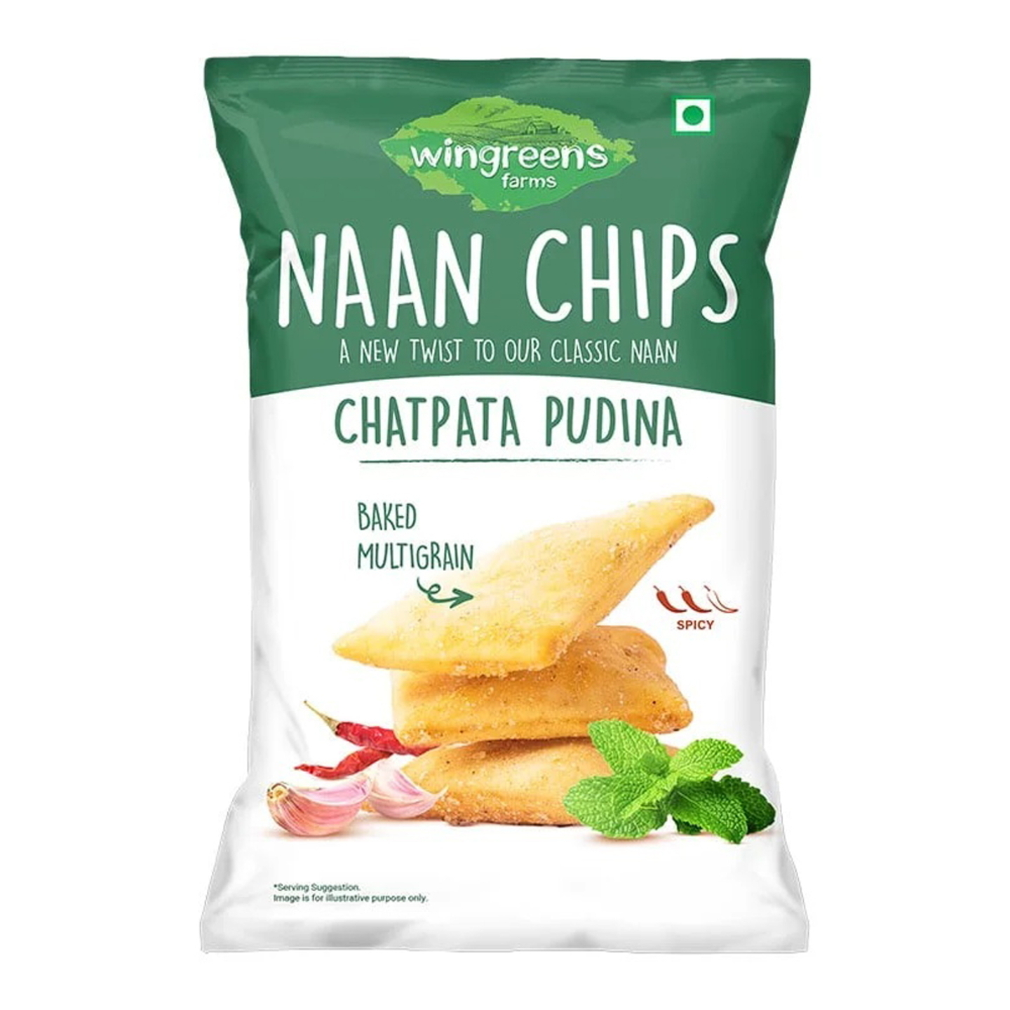 Wingreens Naan Chips Chatpata Pudina: 60 gms