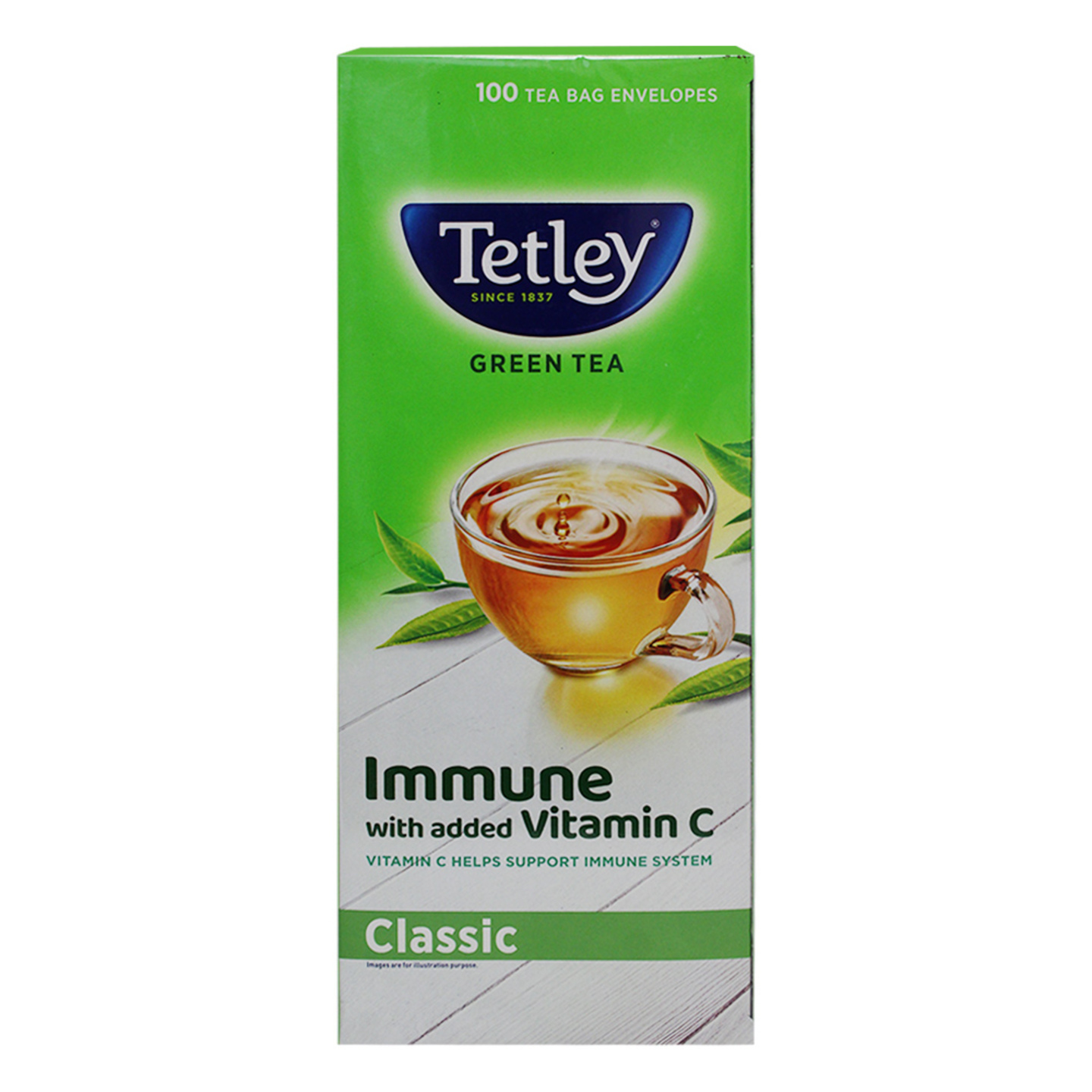 Tetley Classic Immune Green Tea: 100 Tea-Bags