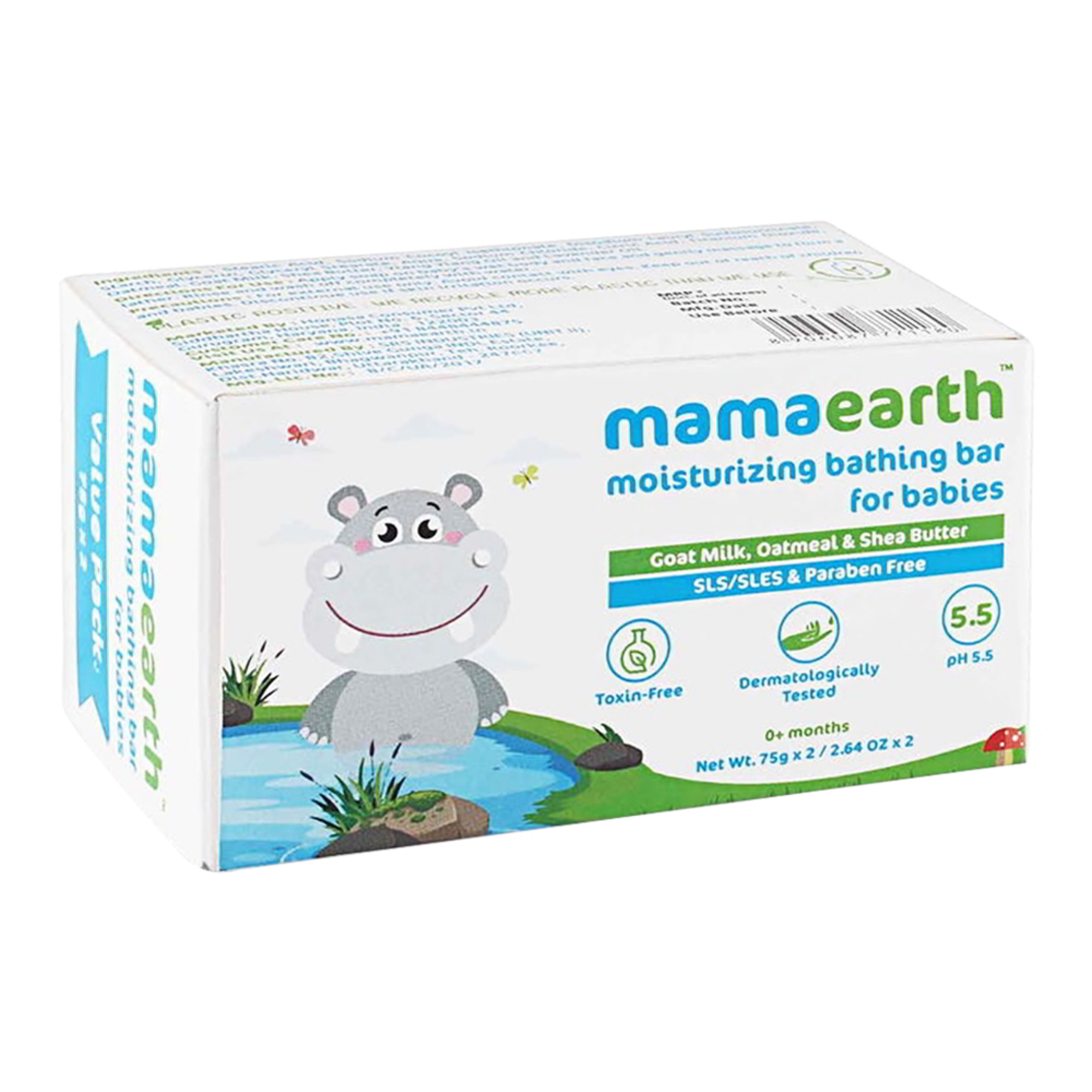 Mamaearth Moisturizing Bathing Bar For Babies: 2x75 gms