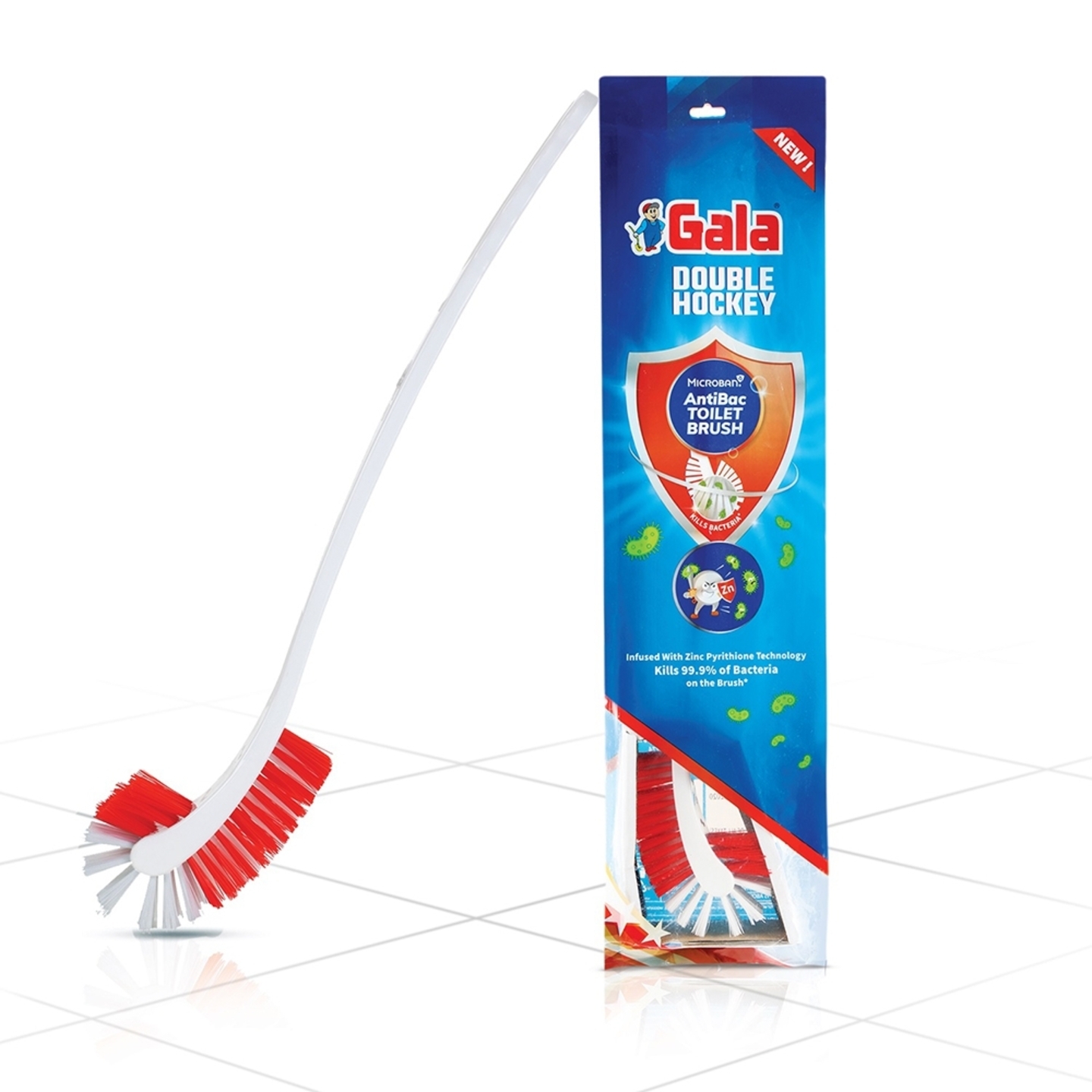 Gala Double Hockey Antibacterial Toilet Brush: 1 Unit