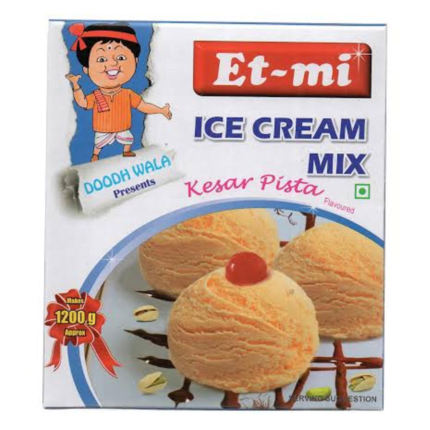 Et-Mi Ice Cream Mix - Kesar Pista Flavour: 100 gms