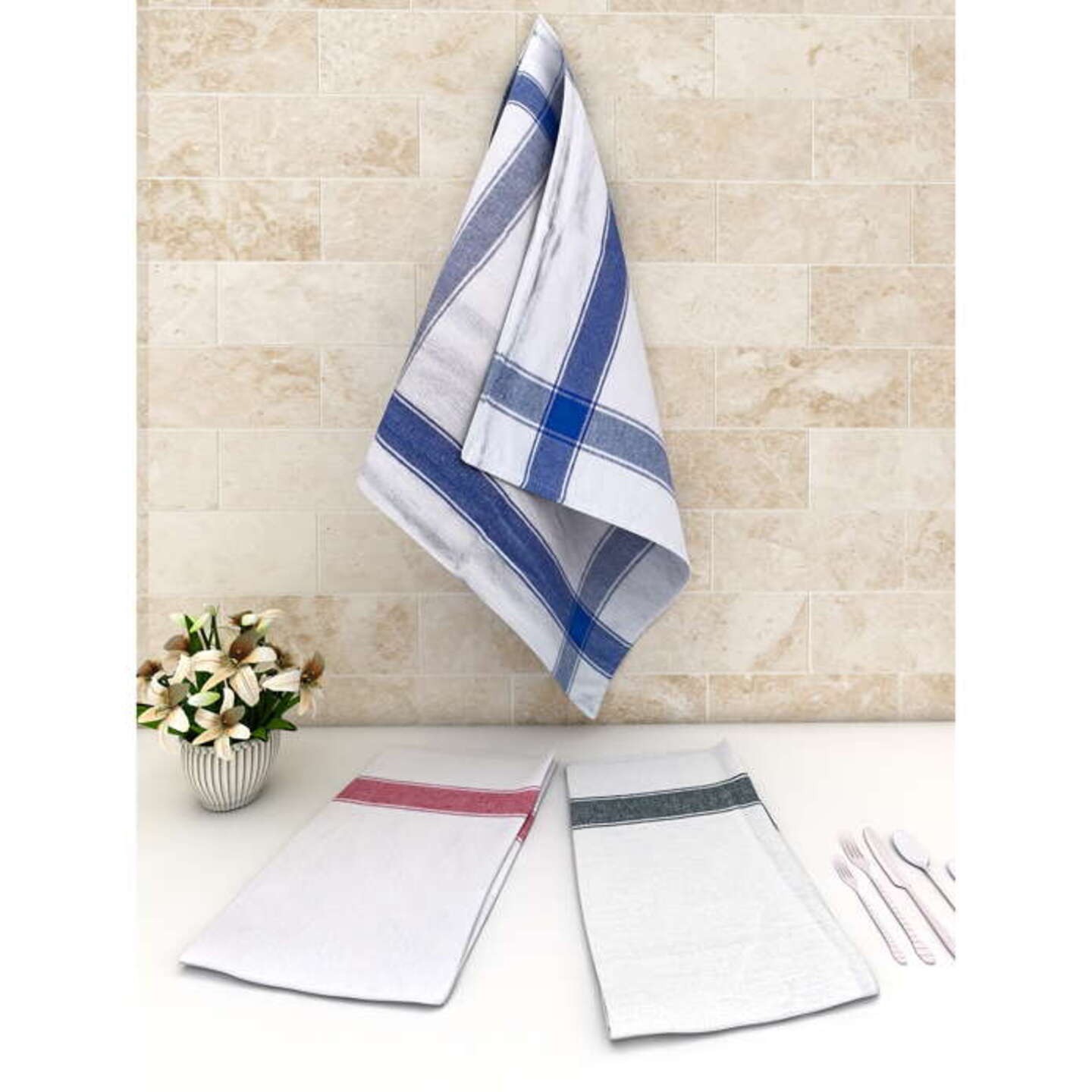 Glass Cloth Towel White 220 GSM - 58x58 cm: 3 Units