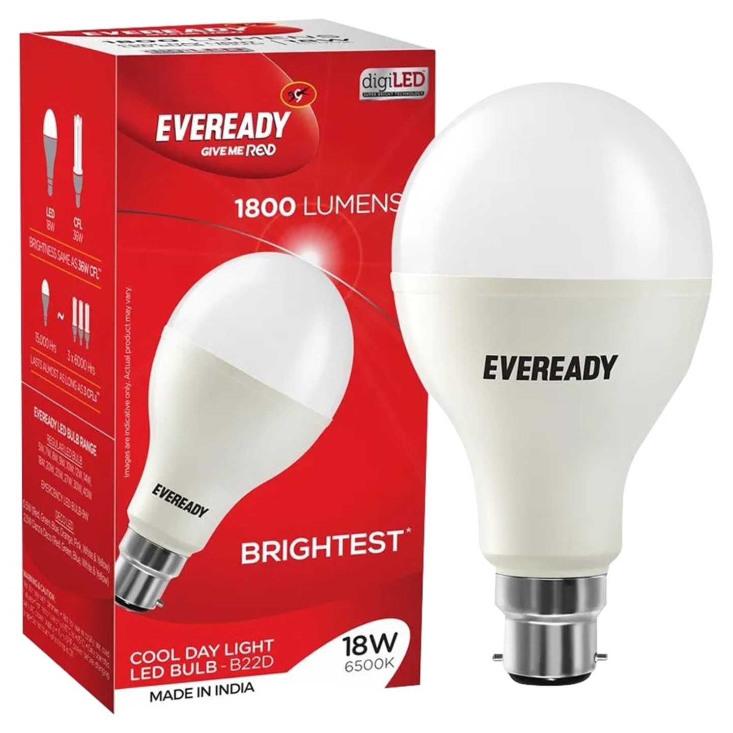 Eveready LED Bulb B22 6500k: 18 W