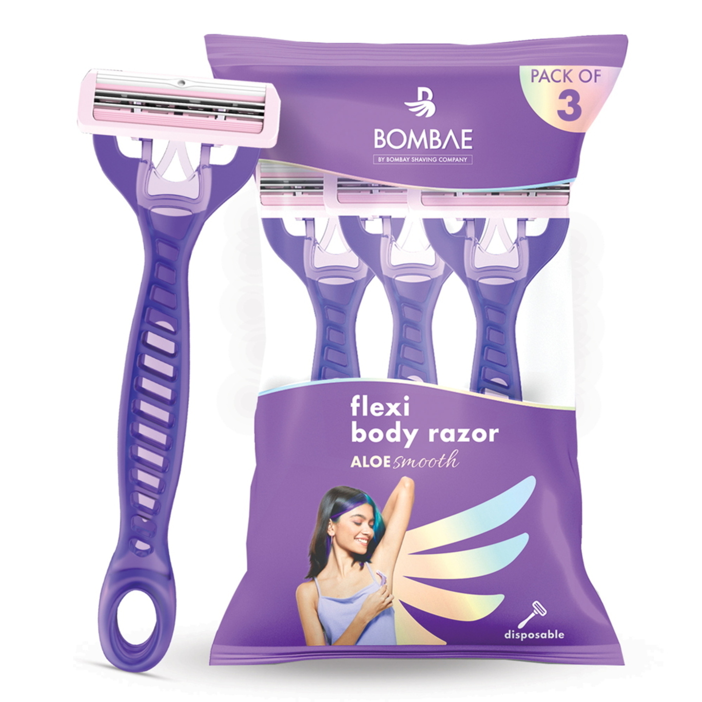 Bombae Flexi Body Razor - Aloe Smooth: 3 Units