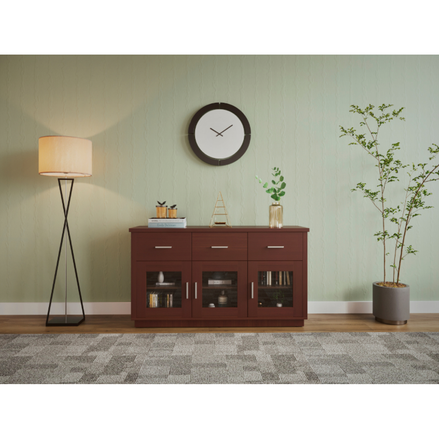 Godrej Expo Large Display Unit Engineered Wood, Advance Cherry