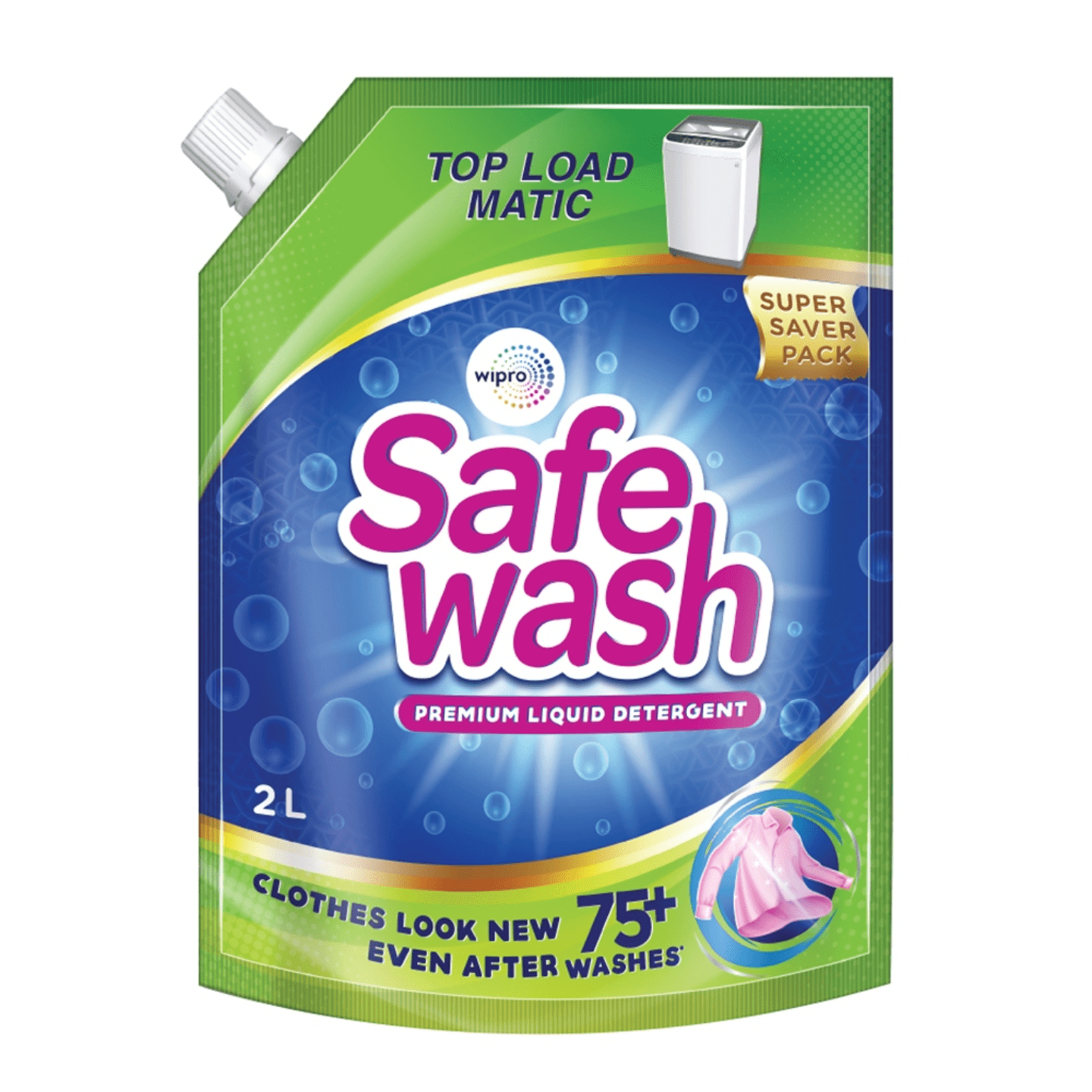 Wipro Safewash Top Load Liquid Detergent Pouch: 2 Litres