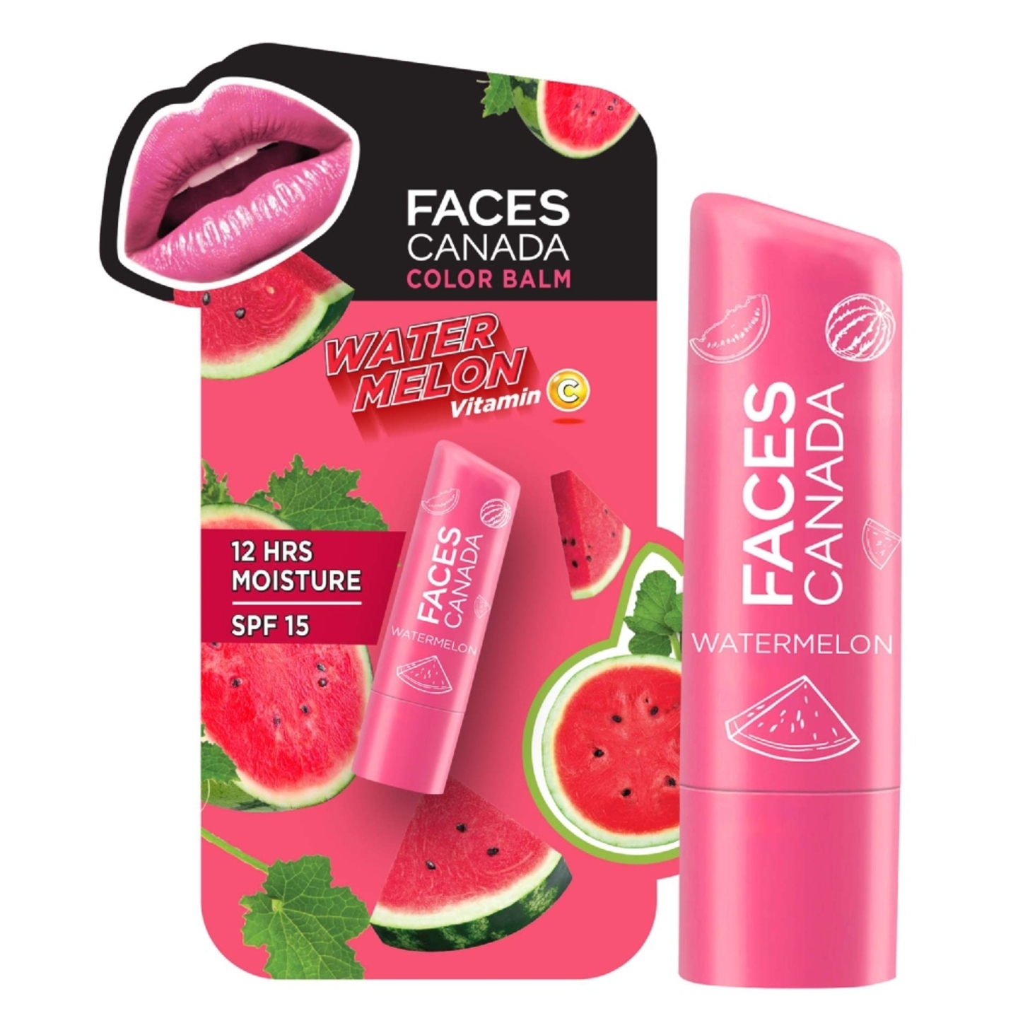 Faces Canada Color Lip Balm - Watermelon: 4.5 gms