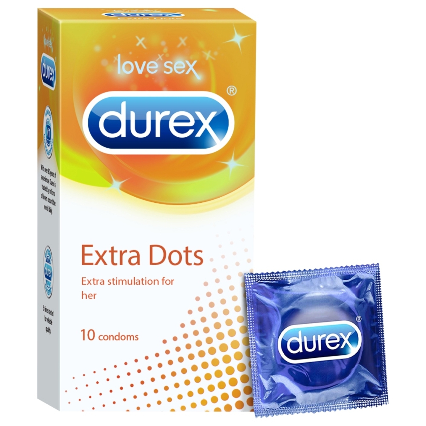 Durex Condoms - Extra Dots: 10 Pieces