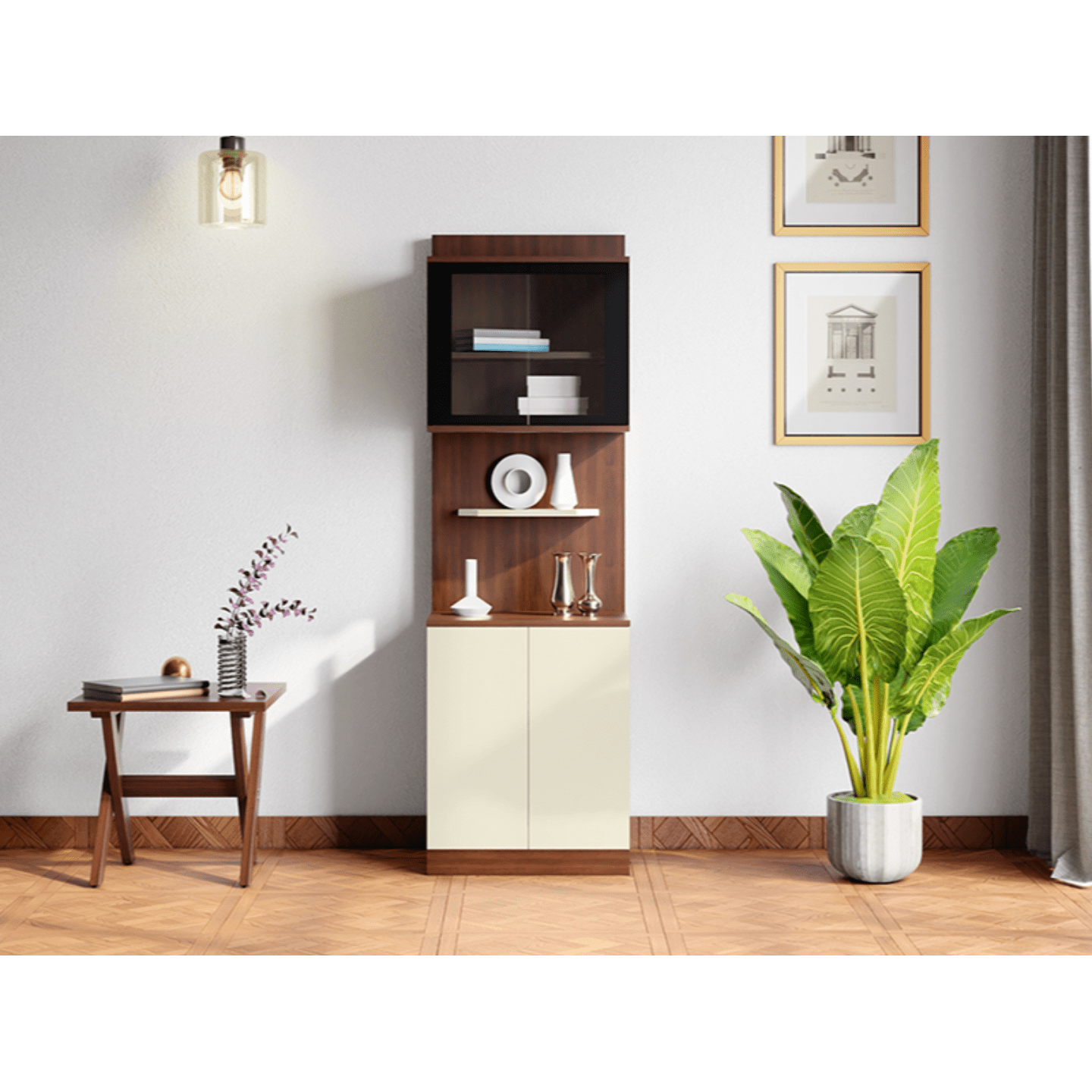 Godrej Meraki Particle Board Display Unit and Book Shelf, Brown