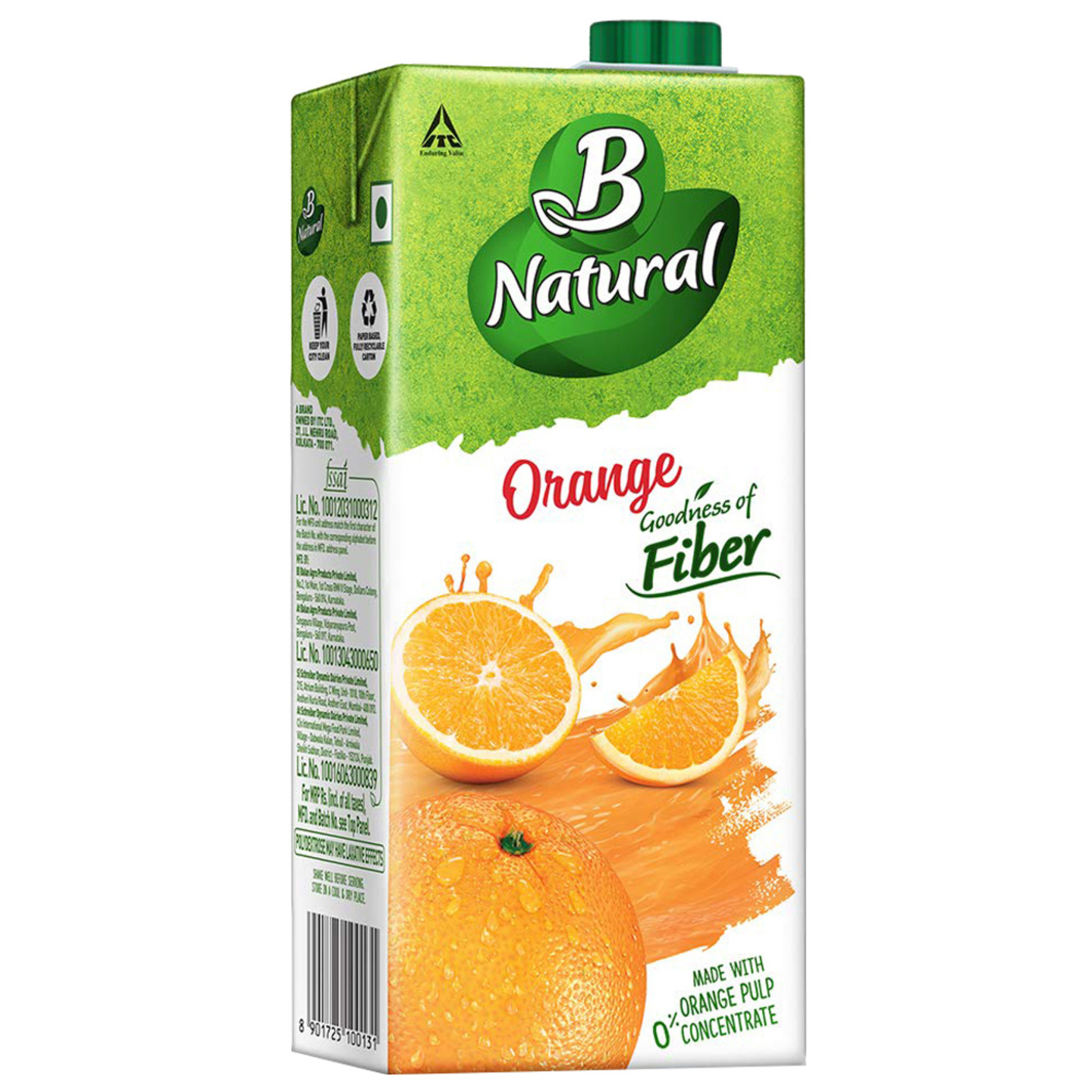 B Natural Orange Fruit Beverage: 1 Litre