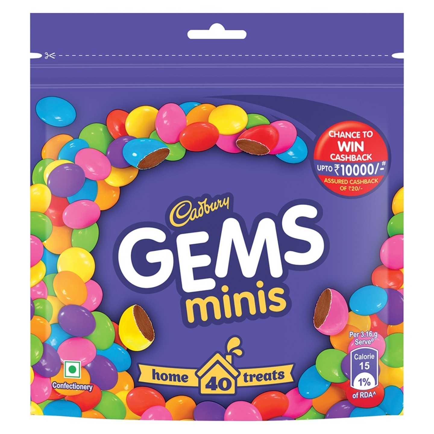 Cadbury Gems Minis: 126.4 gms