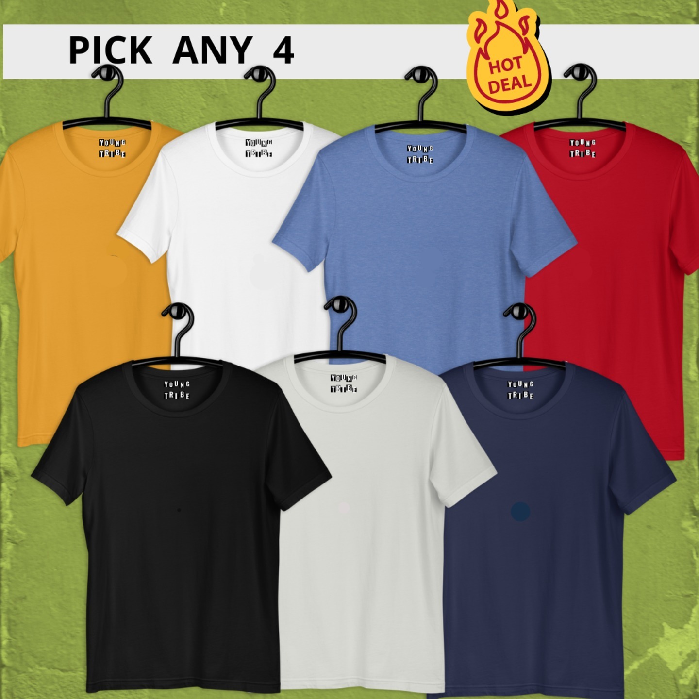 PICK ANY 4 - PLAIN T-SHIRT COMBO